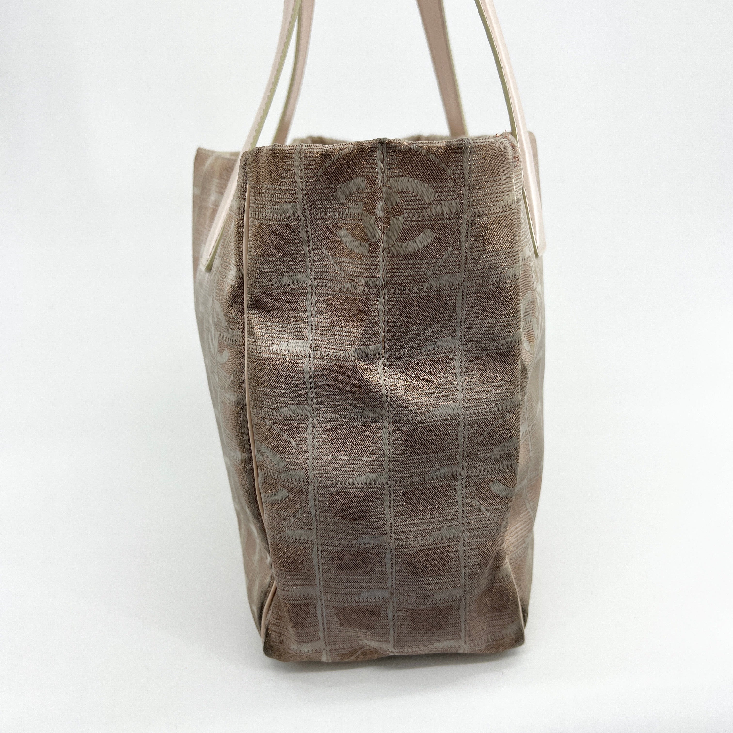 Travel Line Tote Small Metallic Beige - Vintage Luxuries