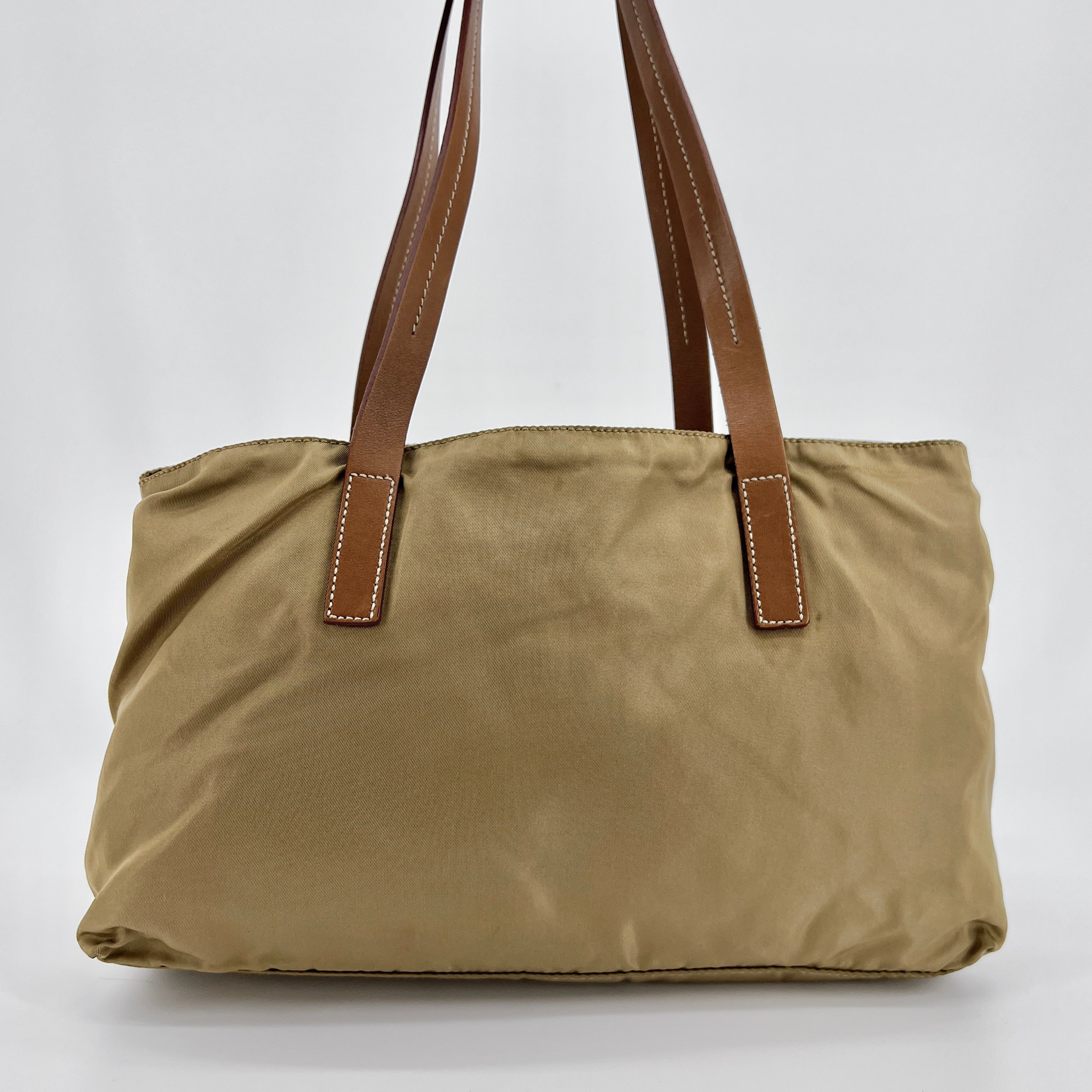 Nylon Tote Small Beige - Vintage Luxuries