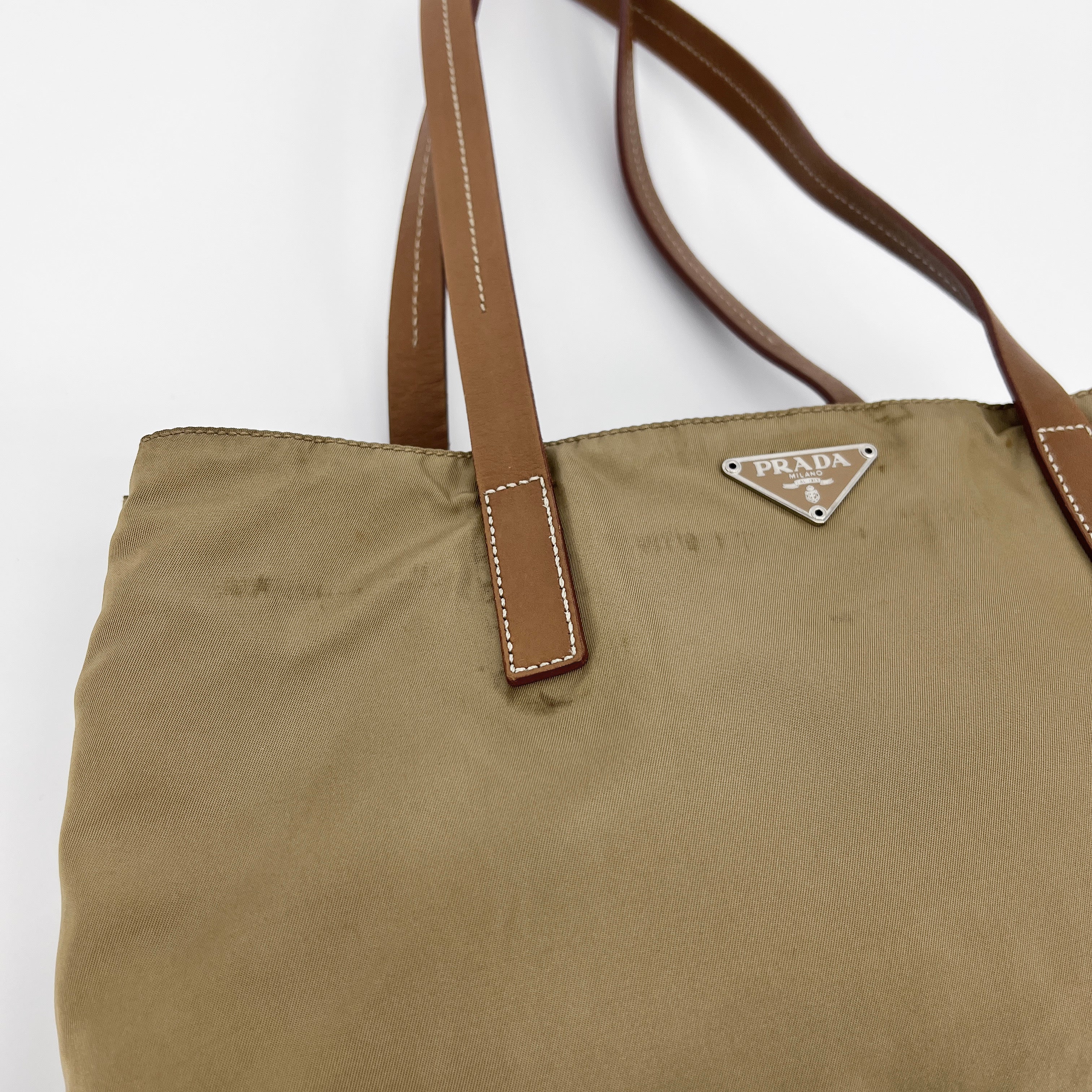 Nylon Tote Small Beige - Vintage Luxuries