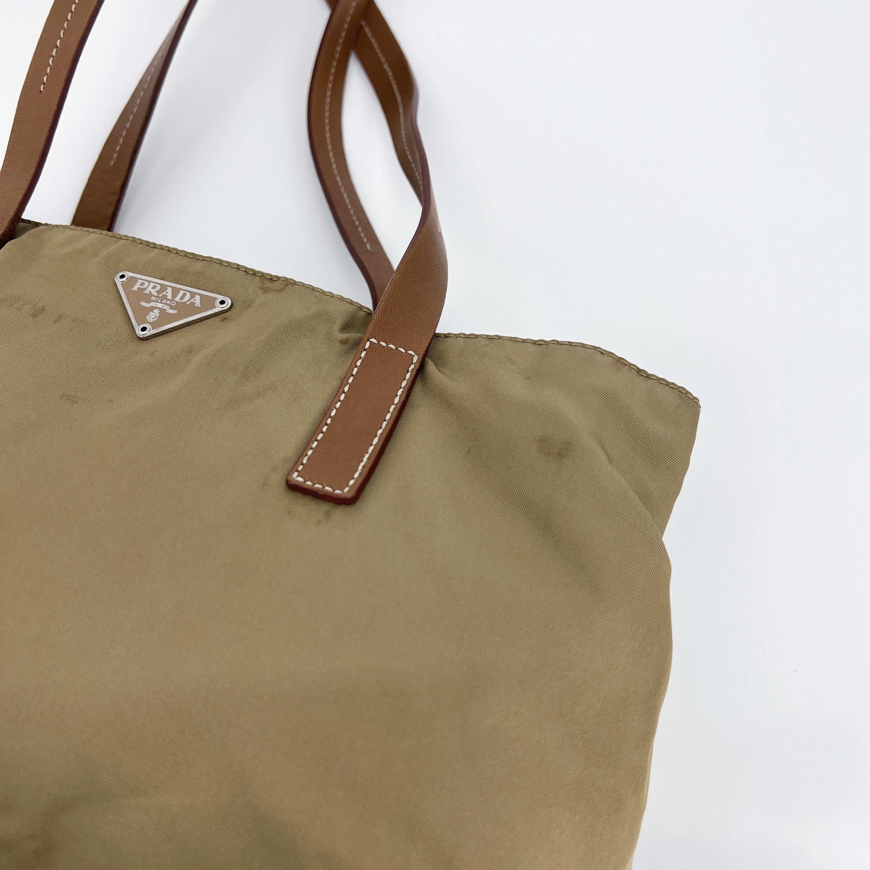 Nylon Tote Small Beige - Vintage Luxuries