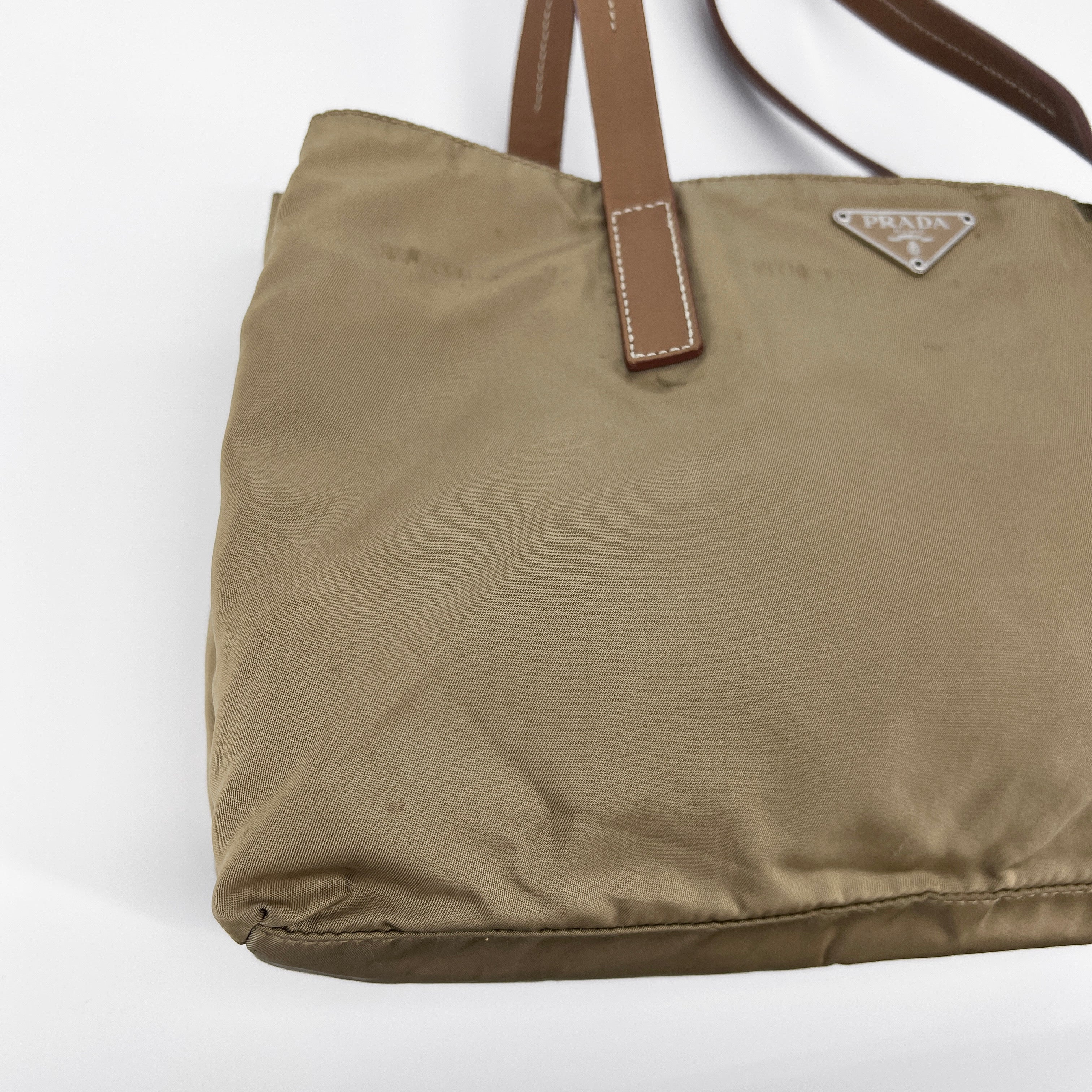 Nylon Tote Small Beige - Vintage Luxuries