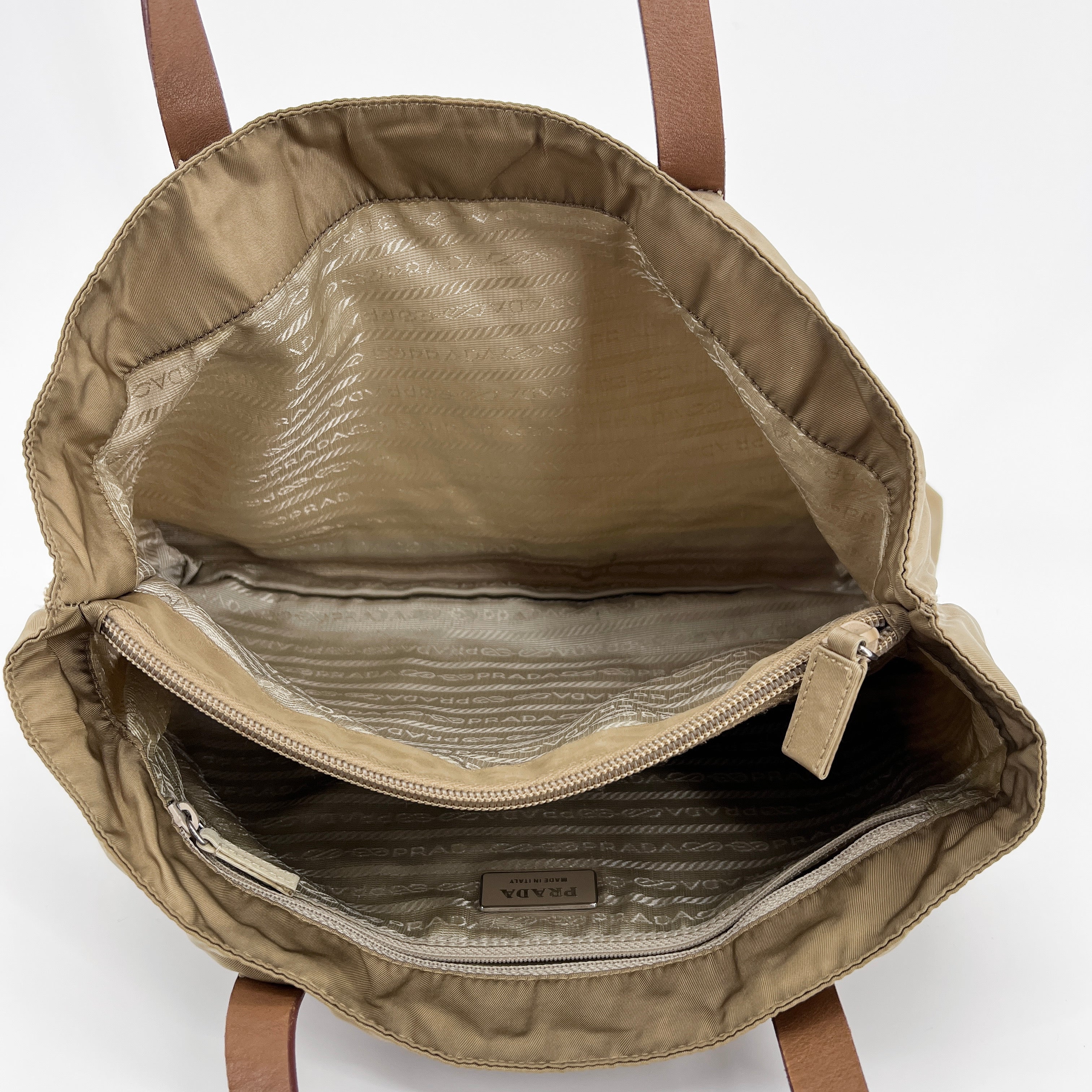 Nylon Tote Small Beige - Vintage Luxuries