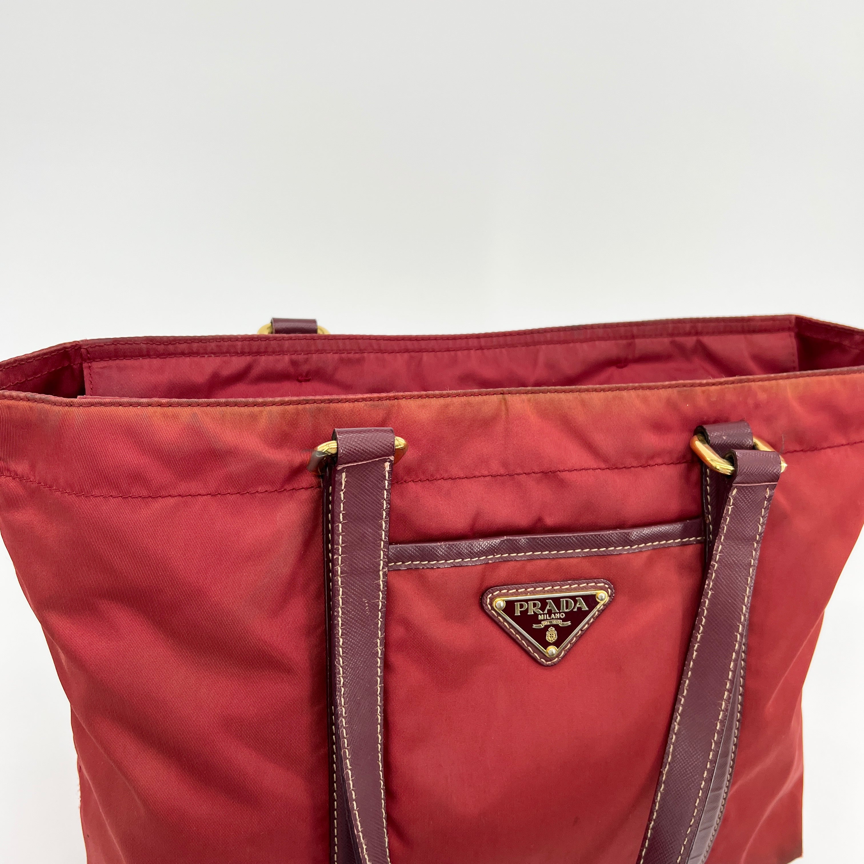 Nylon Tote Small Red - Vintage Luxuries