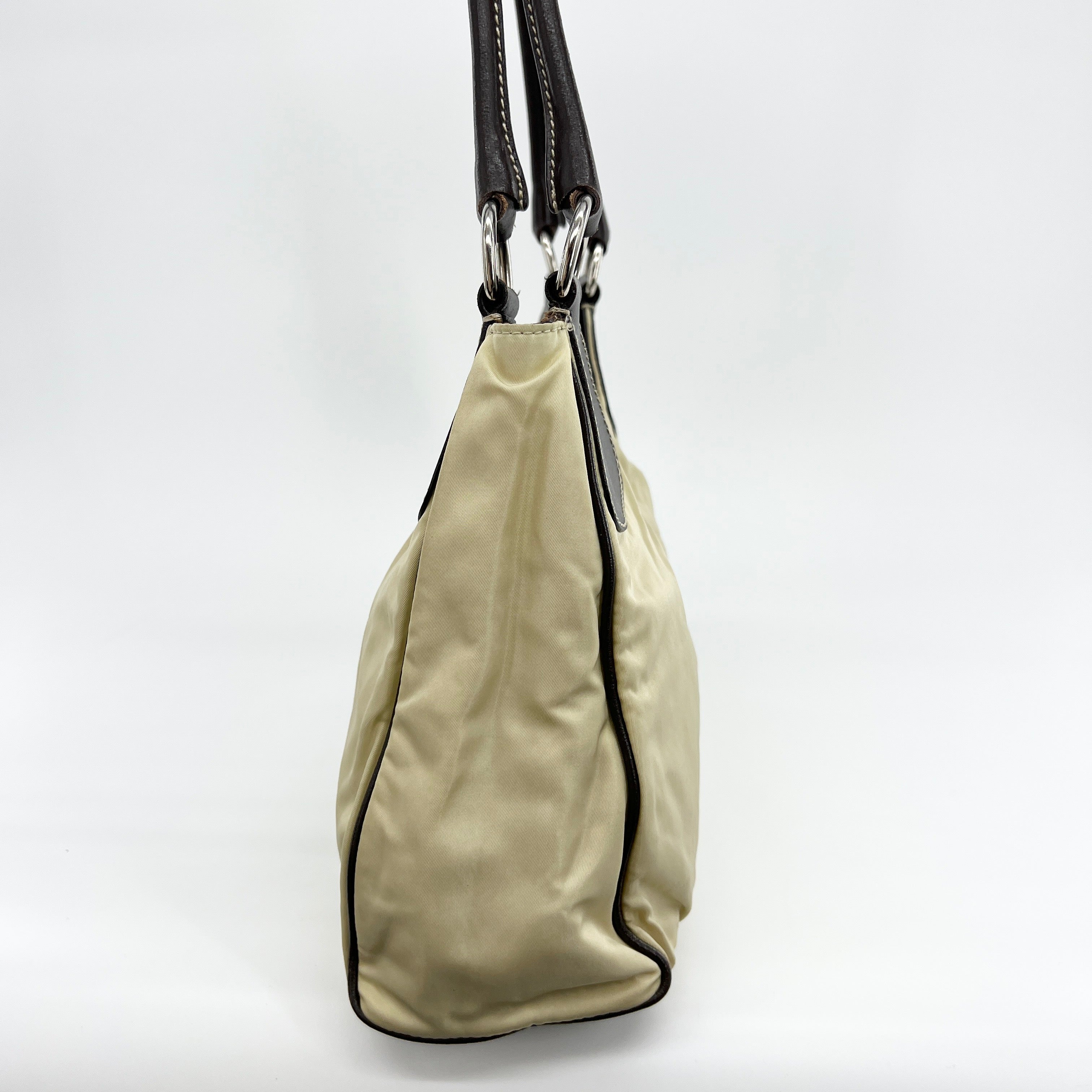 Nylon Shoulder Bag Beige Brown - Vintage Luxuries