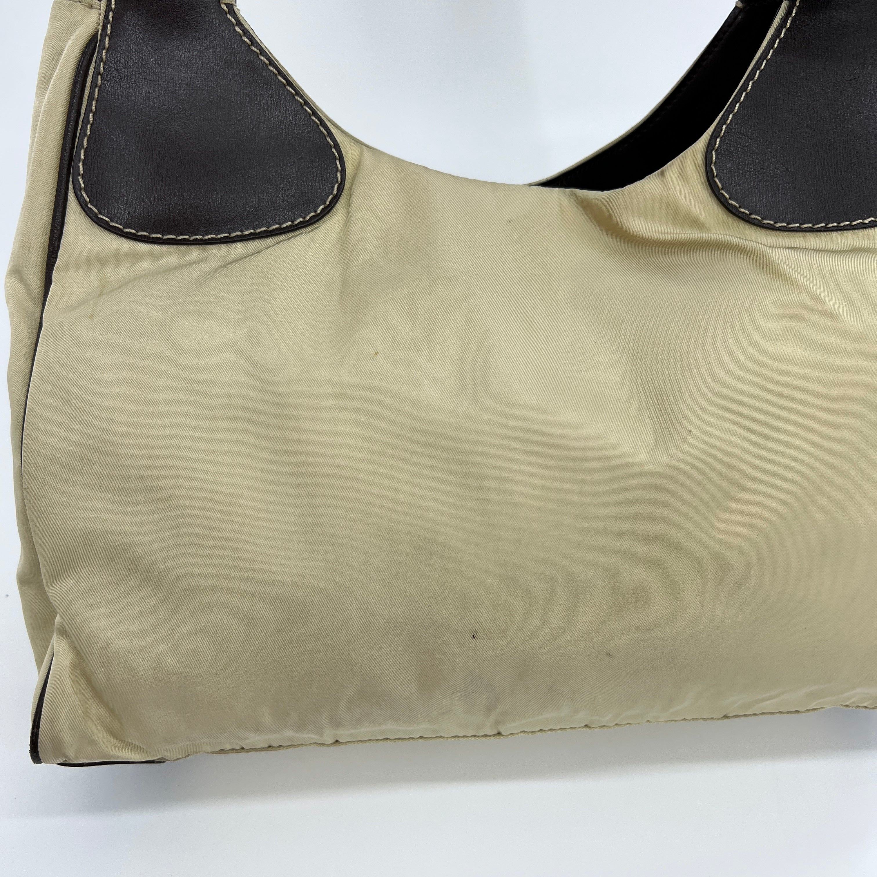Nylon Shoulder Bag Beige Brown - Vintage Luxuries