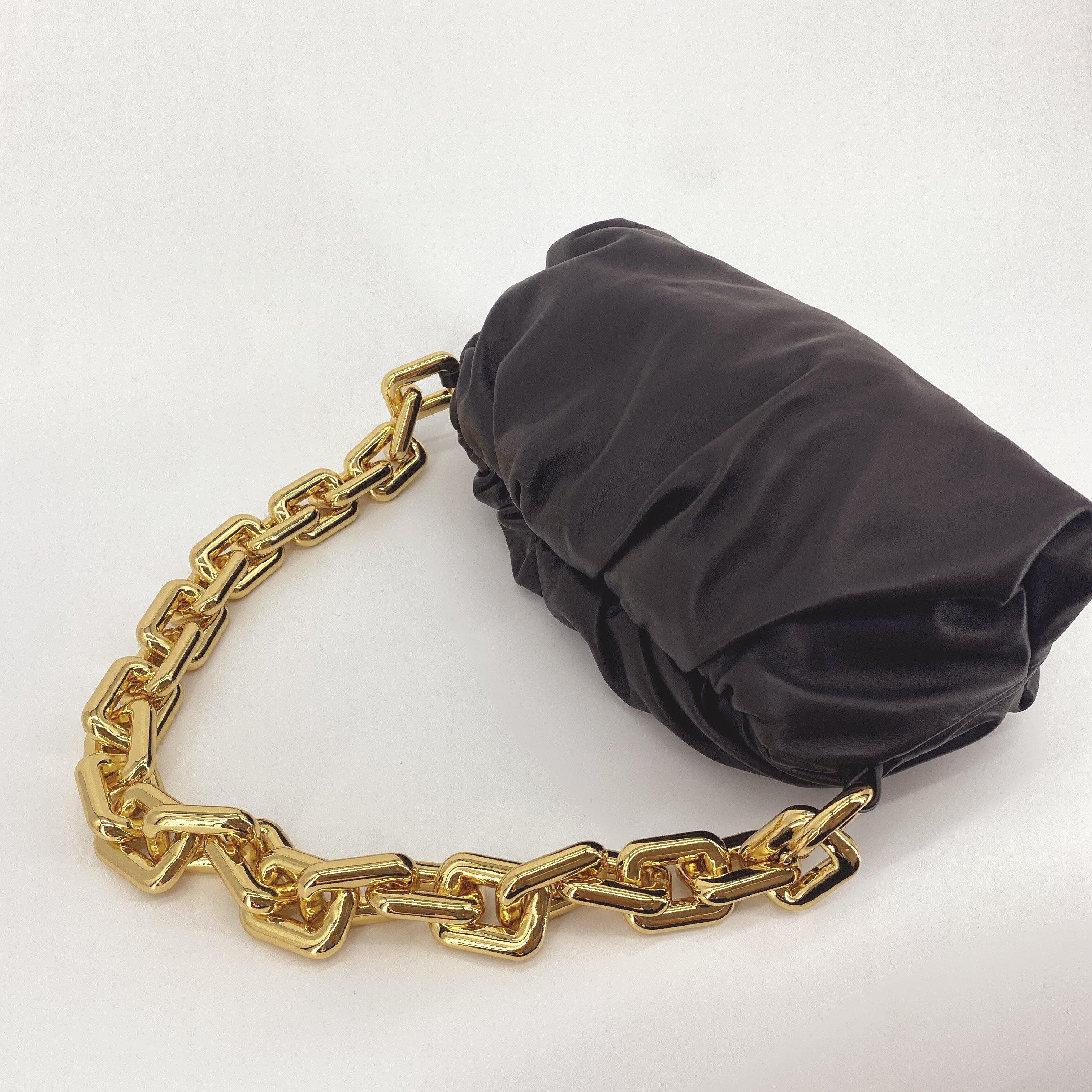 Chain Pouch Shoulder Bag Brown - Vintage Luxuries