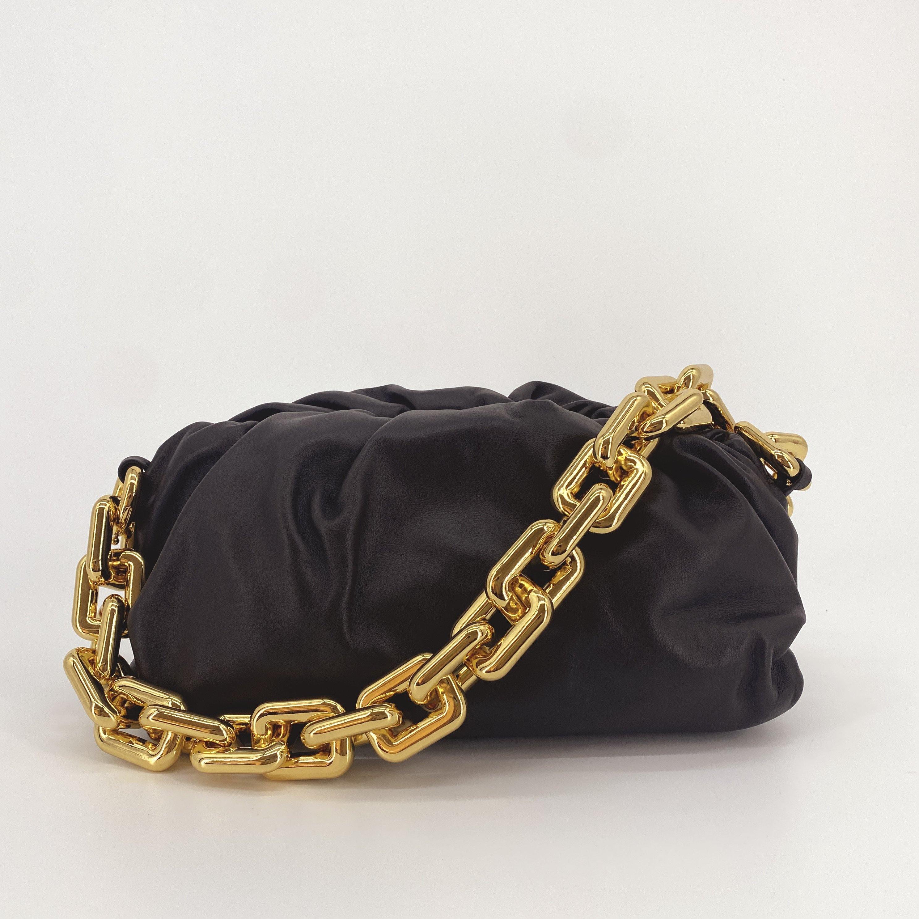 Chain Pouch Shoulder Bag Brown - Vintage Luxuries