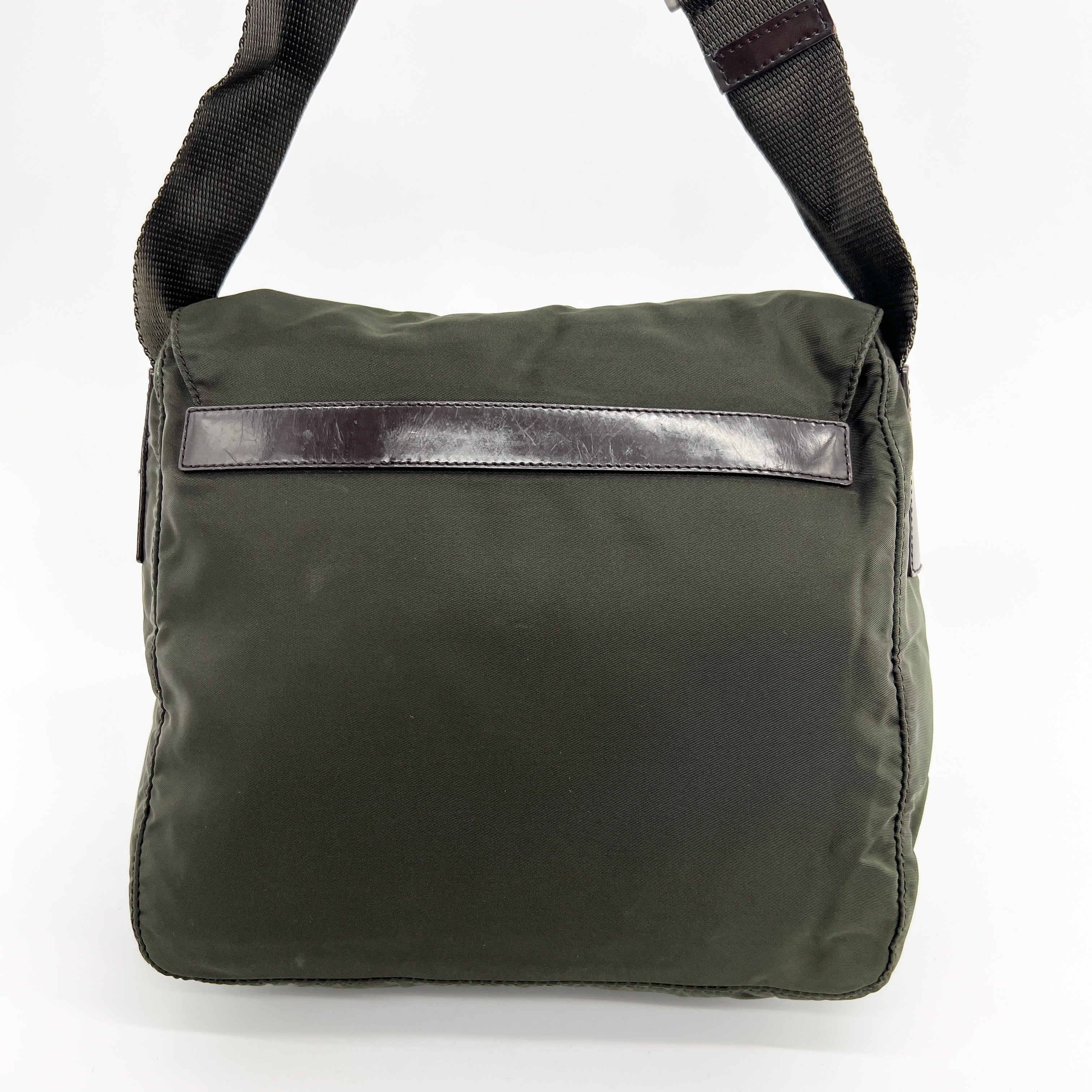 Nylon Messenger Small Crossbody Green - Vintage Luxuries