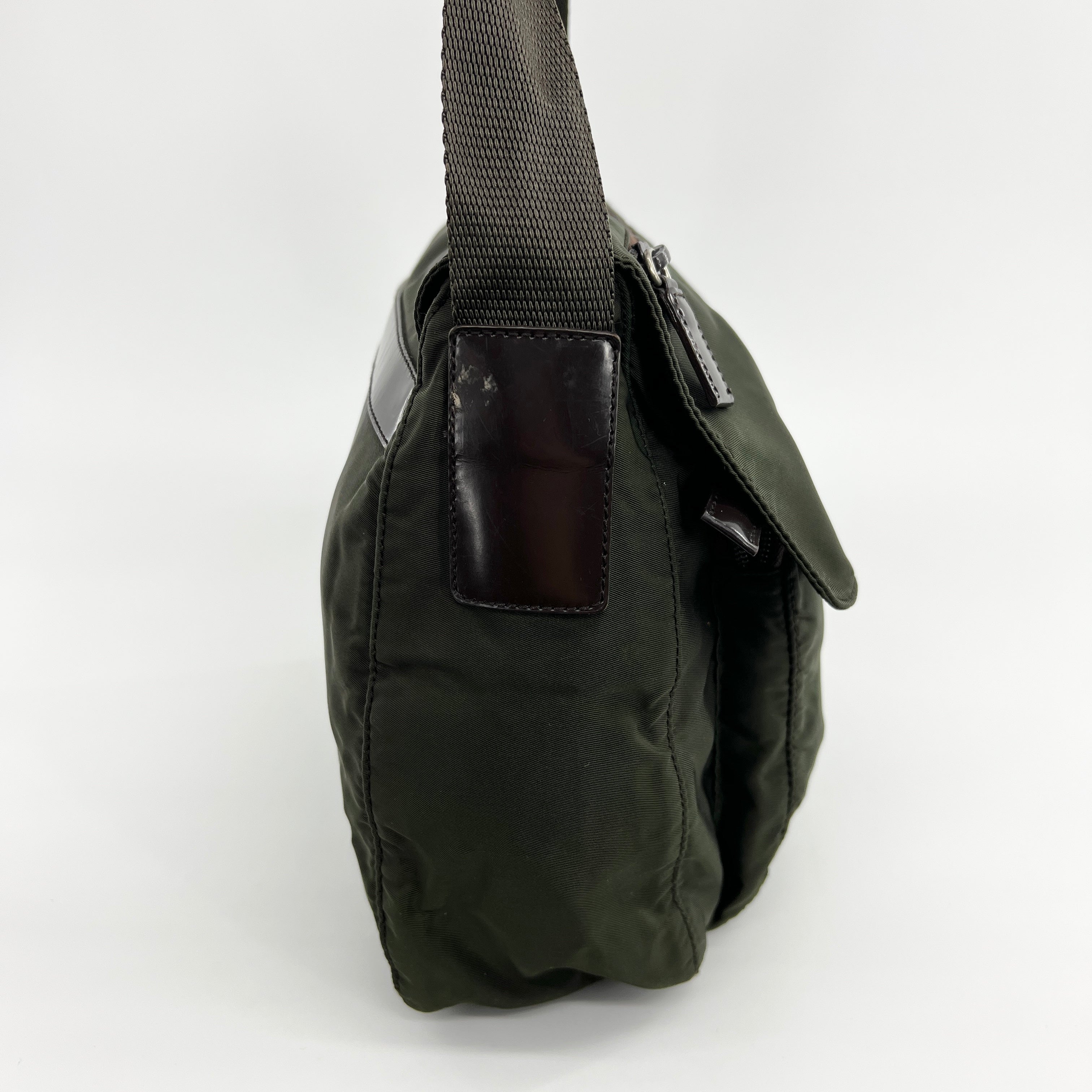 Nylon Messenger Small Crossbody Green - Vintage Luxuries