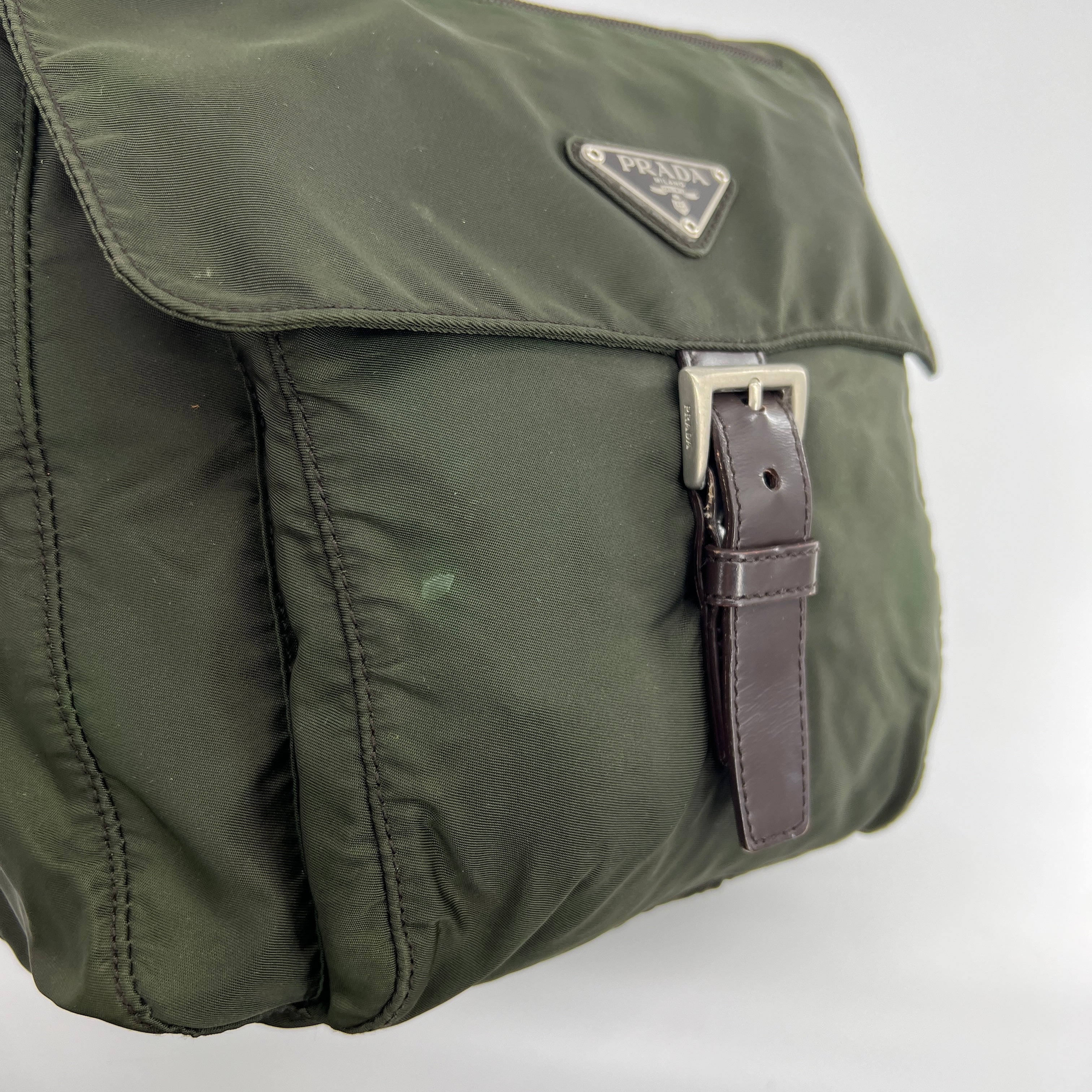 Nylon Messenger Small Crossbody Green - Vintage Luxuries