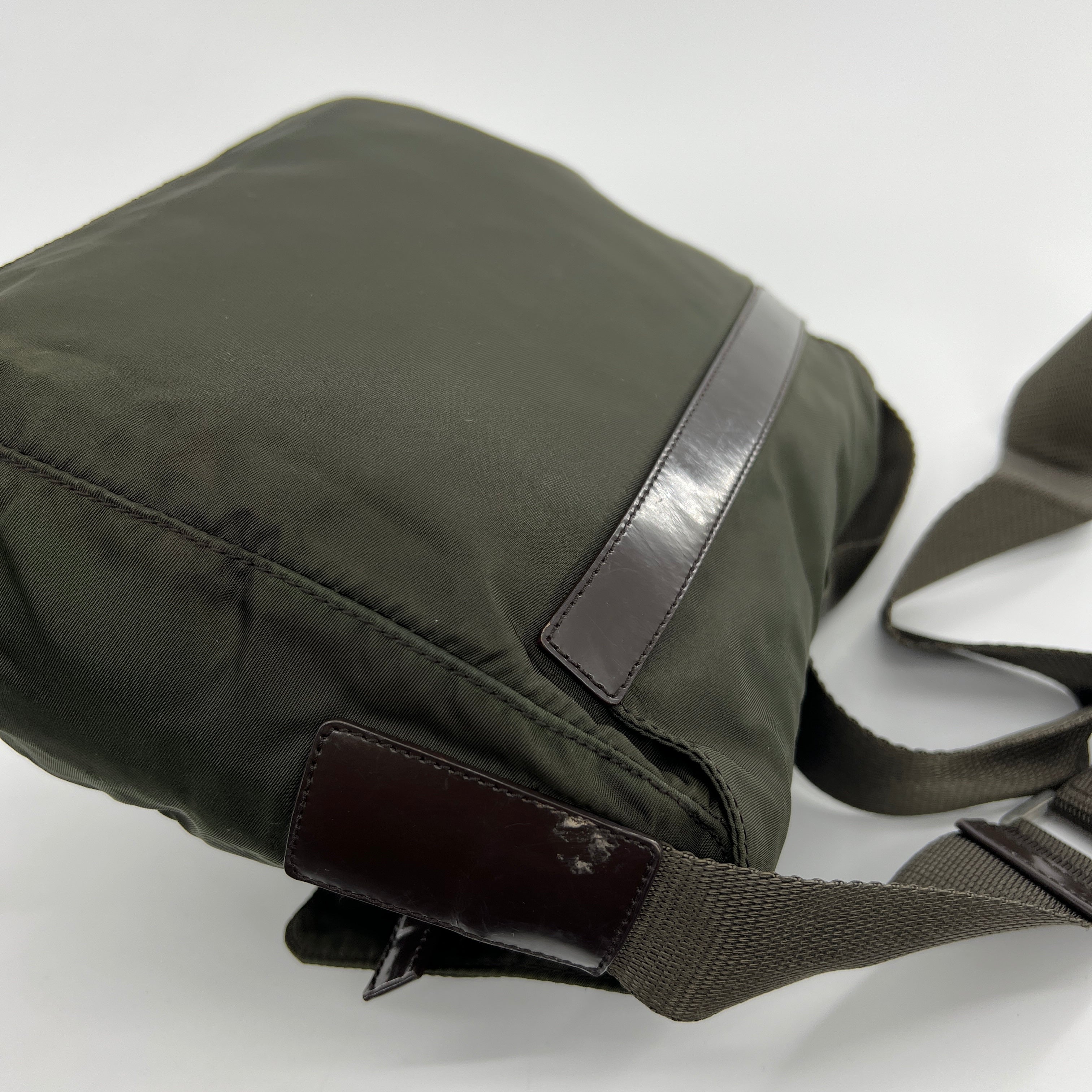 Nylon Messenger Small Crossbody Green - Vintage Luxuries