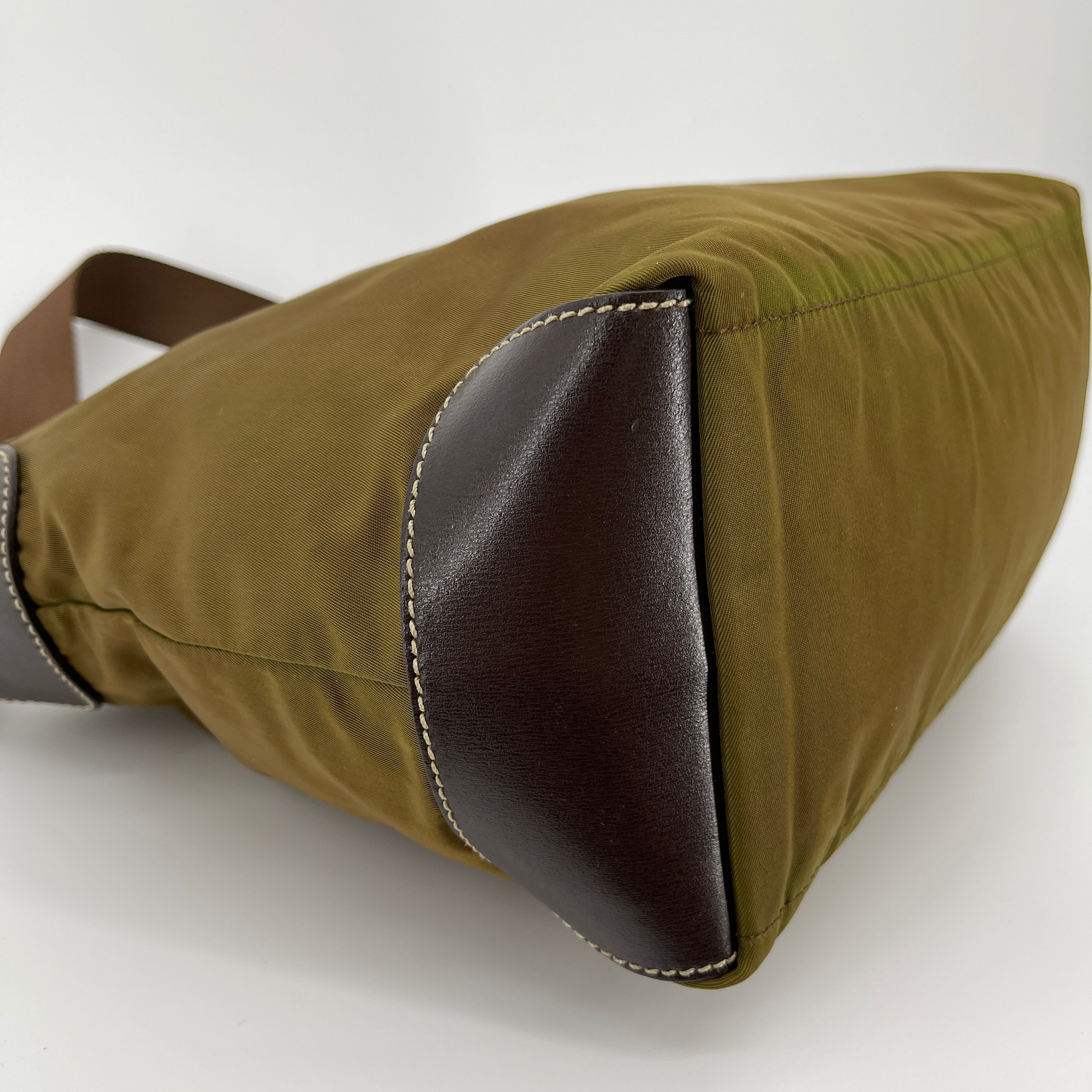 Nylon Hobo Bag Brown - Vintage Luxuries