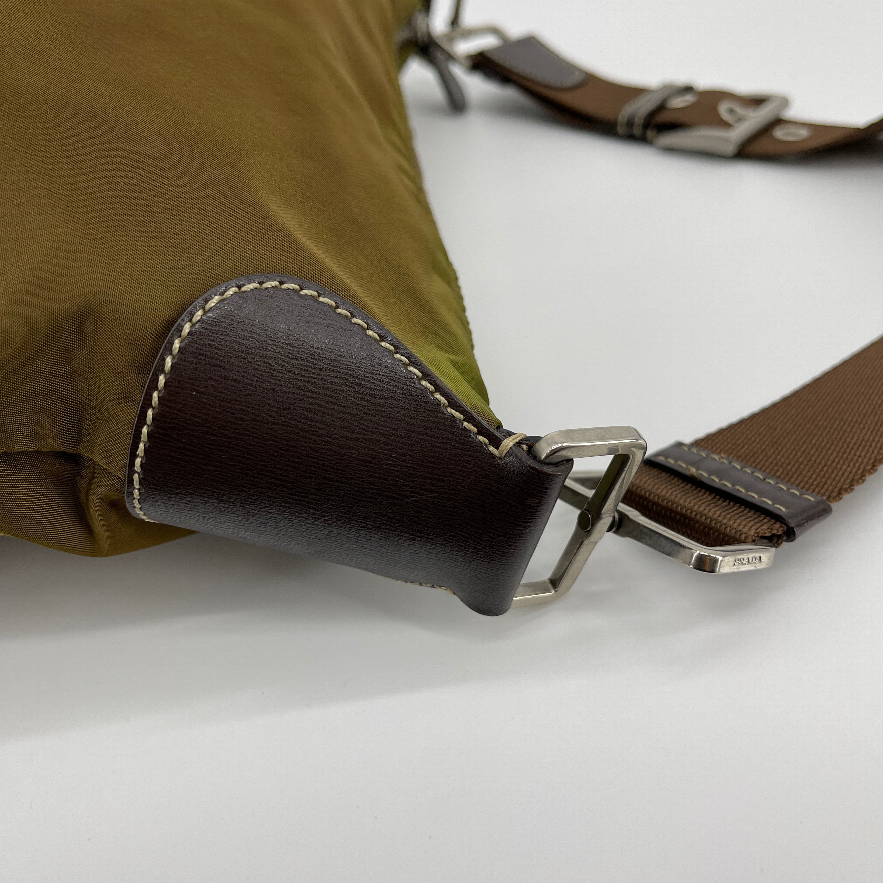 Nylon Hobo Bag Brown - Vintage Luxuries