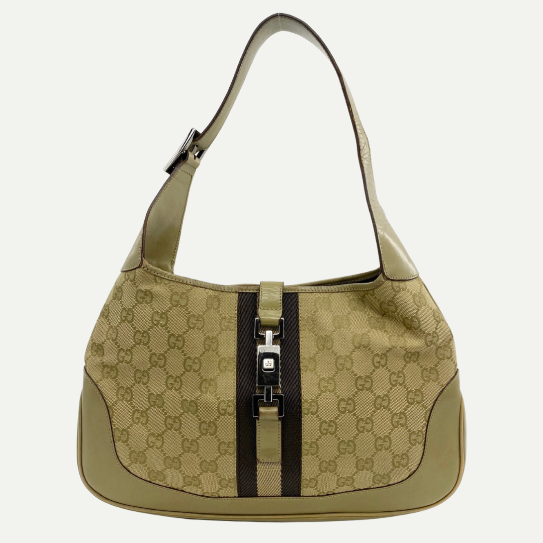 Monogram Jackie Shoulder Bag Beige - Vintage Luxuries