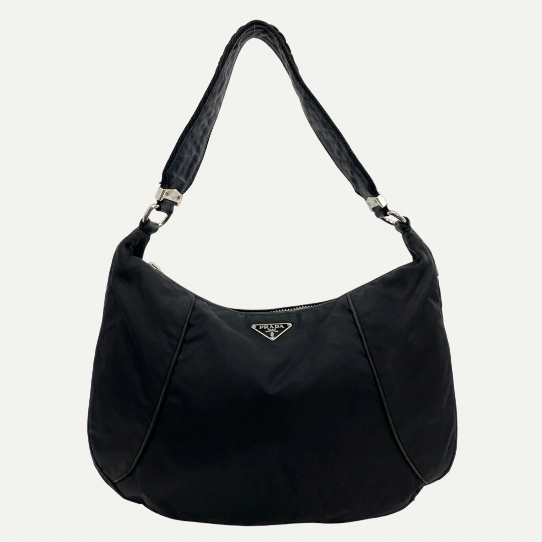Nylon Shoulder Bag Black