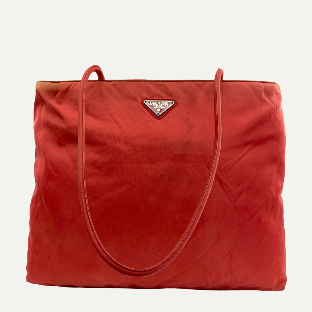 Nylon Tote Red - Vintage Luxuries