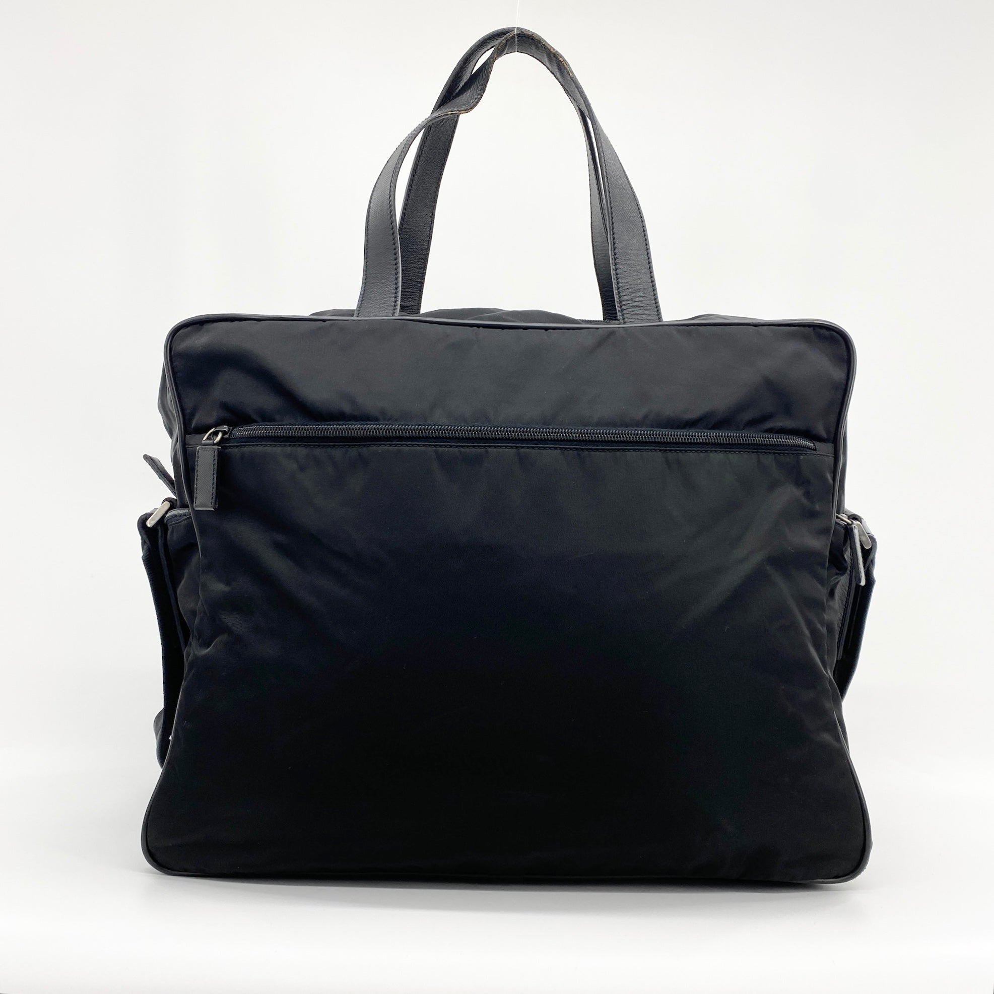 Nylon Crossbody Work Bag Large Black - Vintage Luxuries