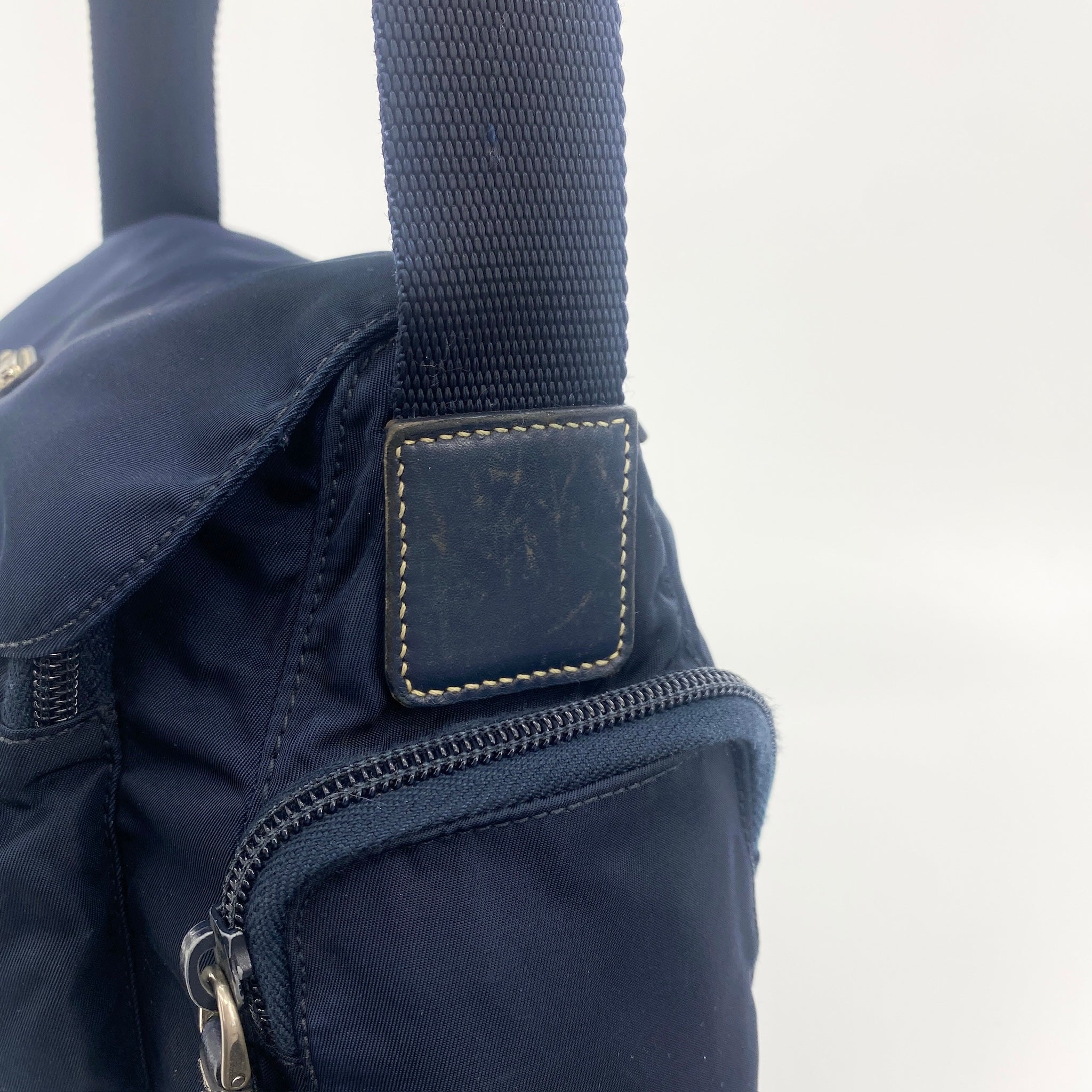 Nylon Multi Pocket Messenger Small Crossbody Navy Blue - Vintage Luxuries