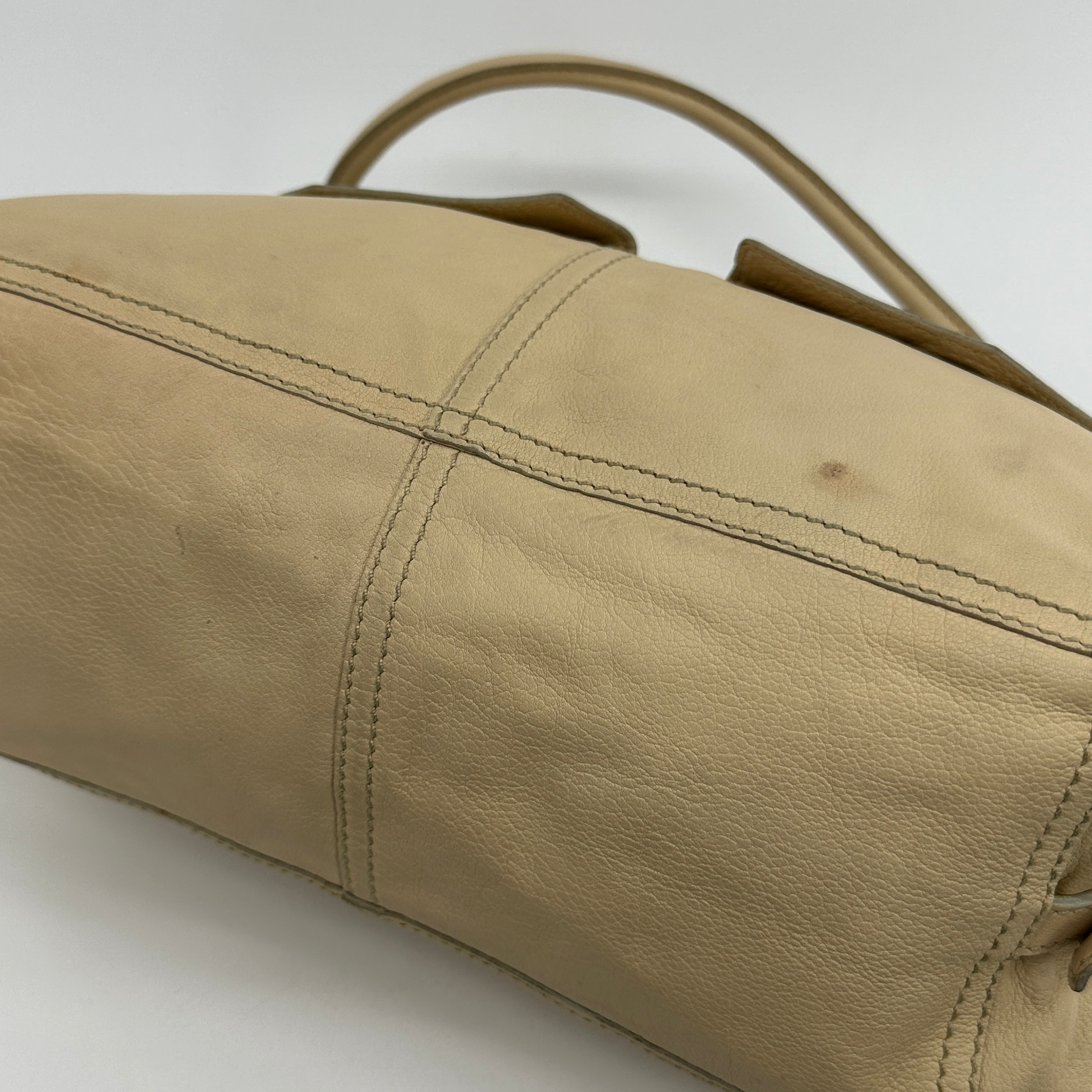 Leather Shoulder Bag Beige