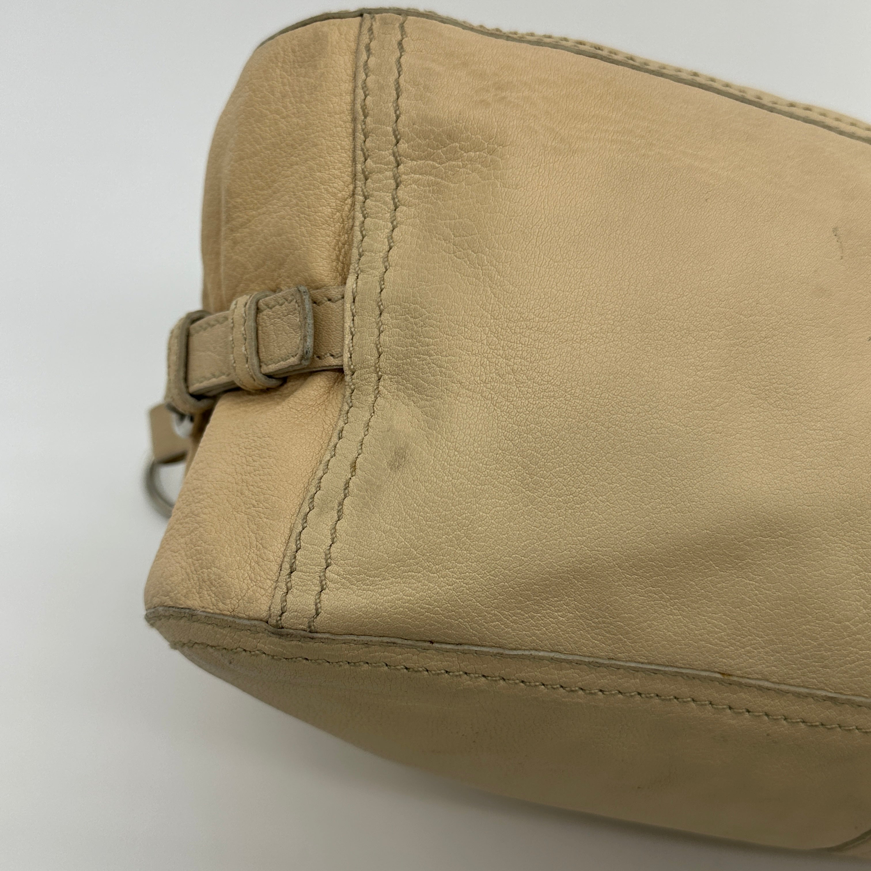 Leather Shoulder Bag Beige