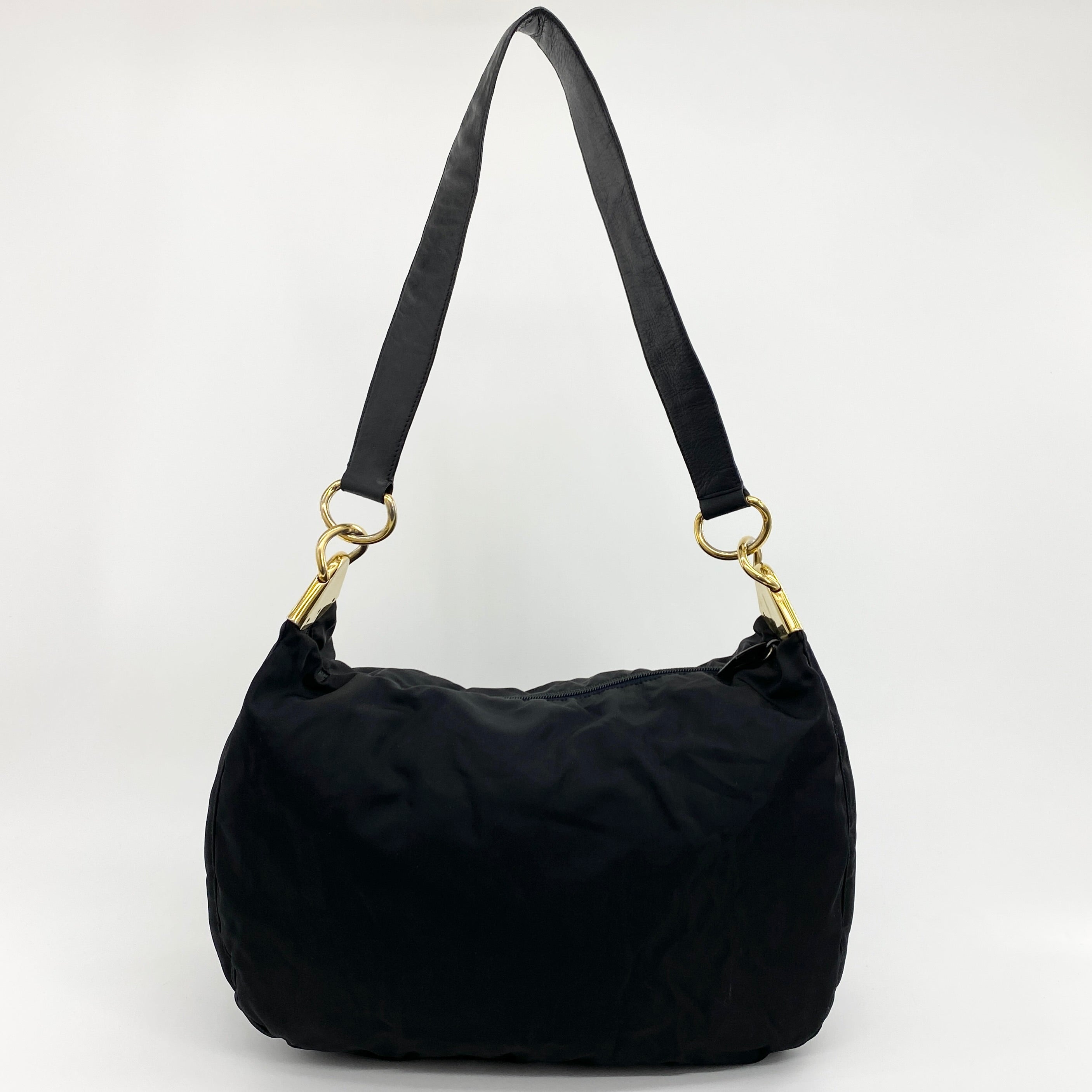 Nylon Hobo Bag Black - Vintage Luxuries