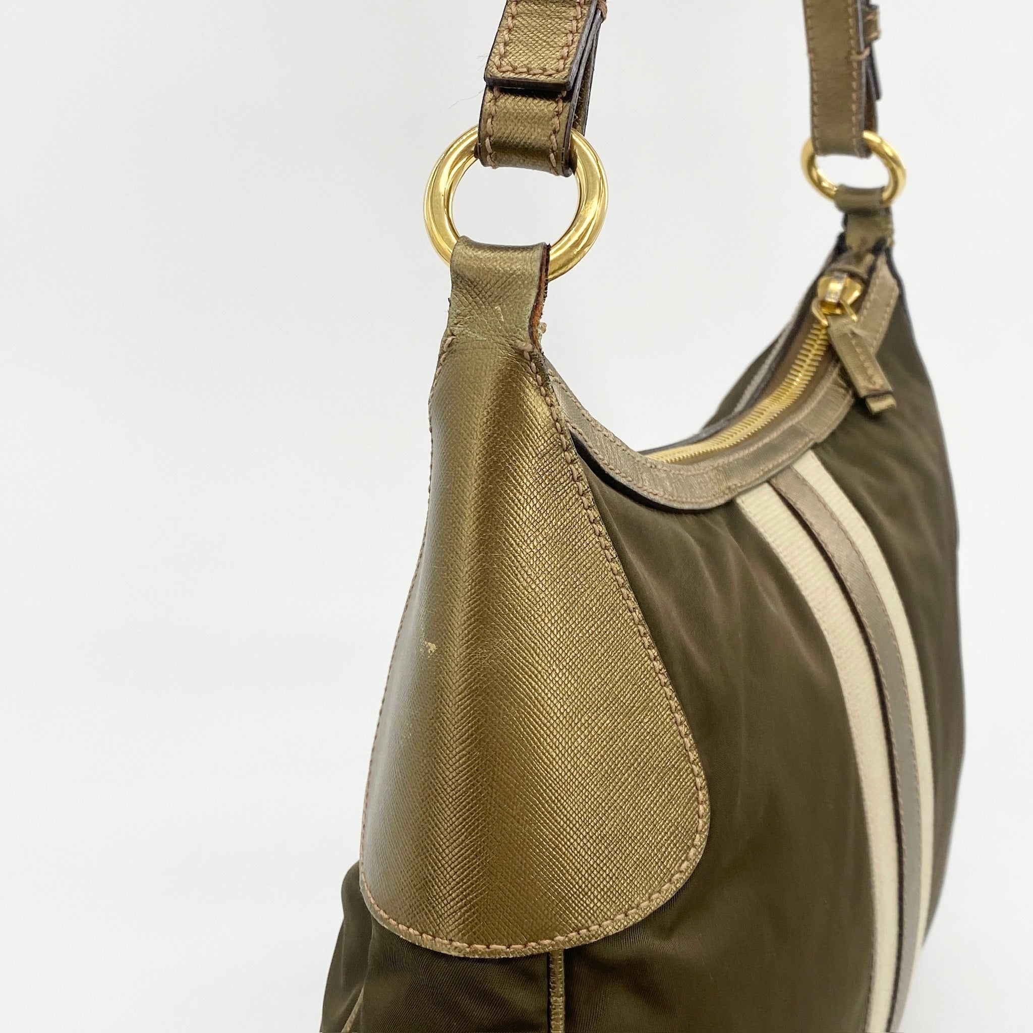 Nylon Shoulder Bag Khaki