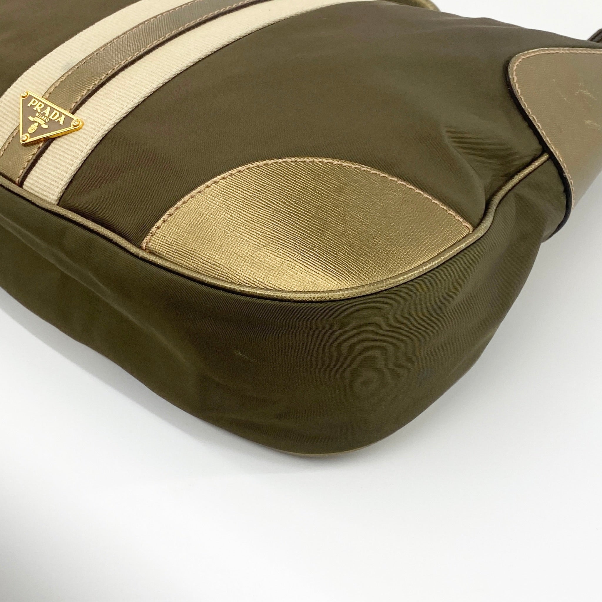 Nylon Shoulder Bag Khaki