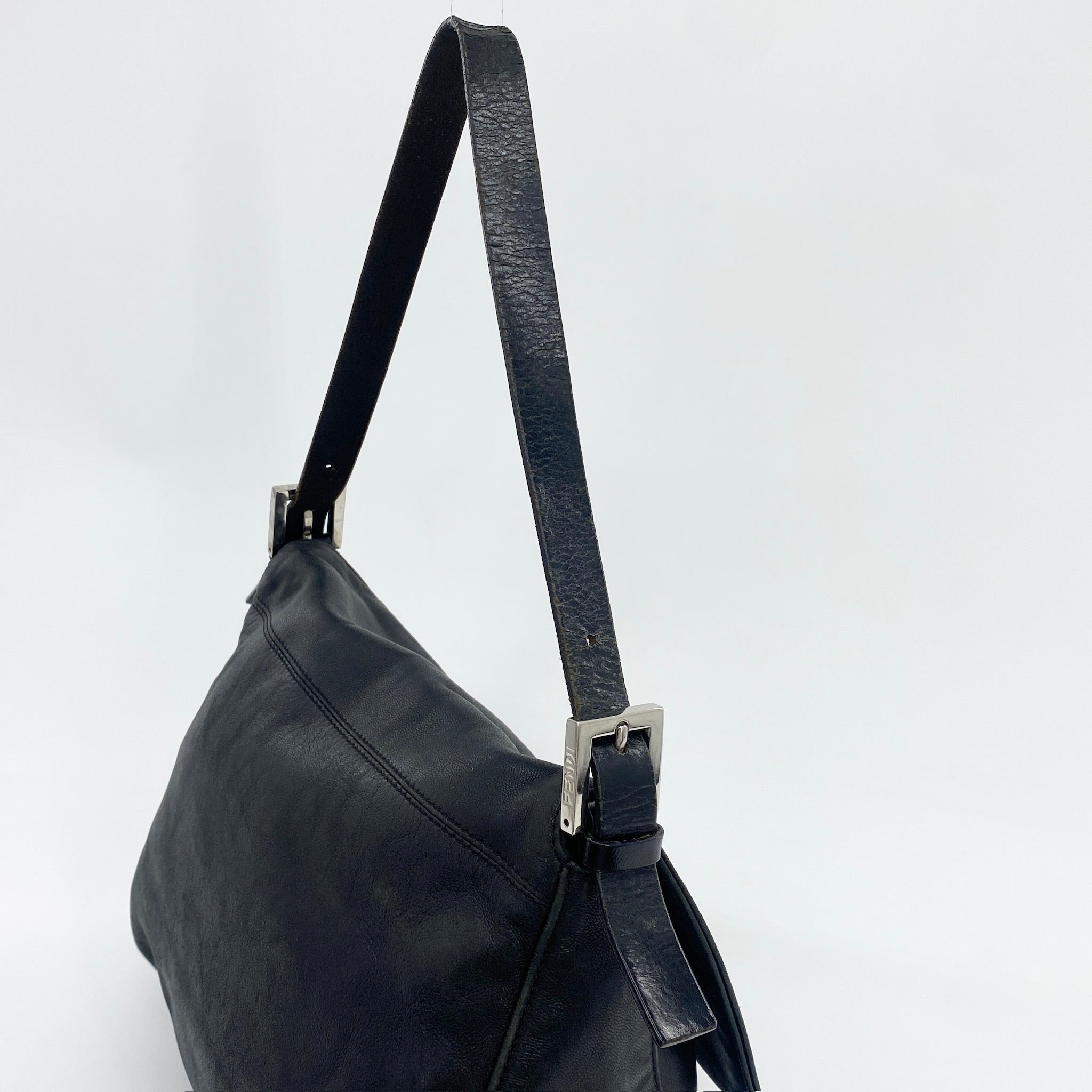 Leather Fendi Mamma Baguette Black