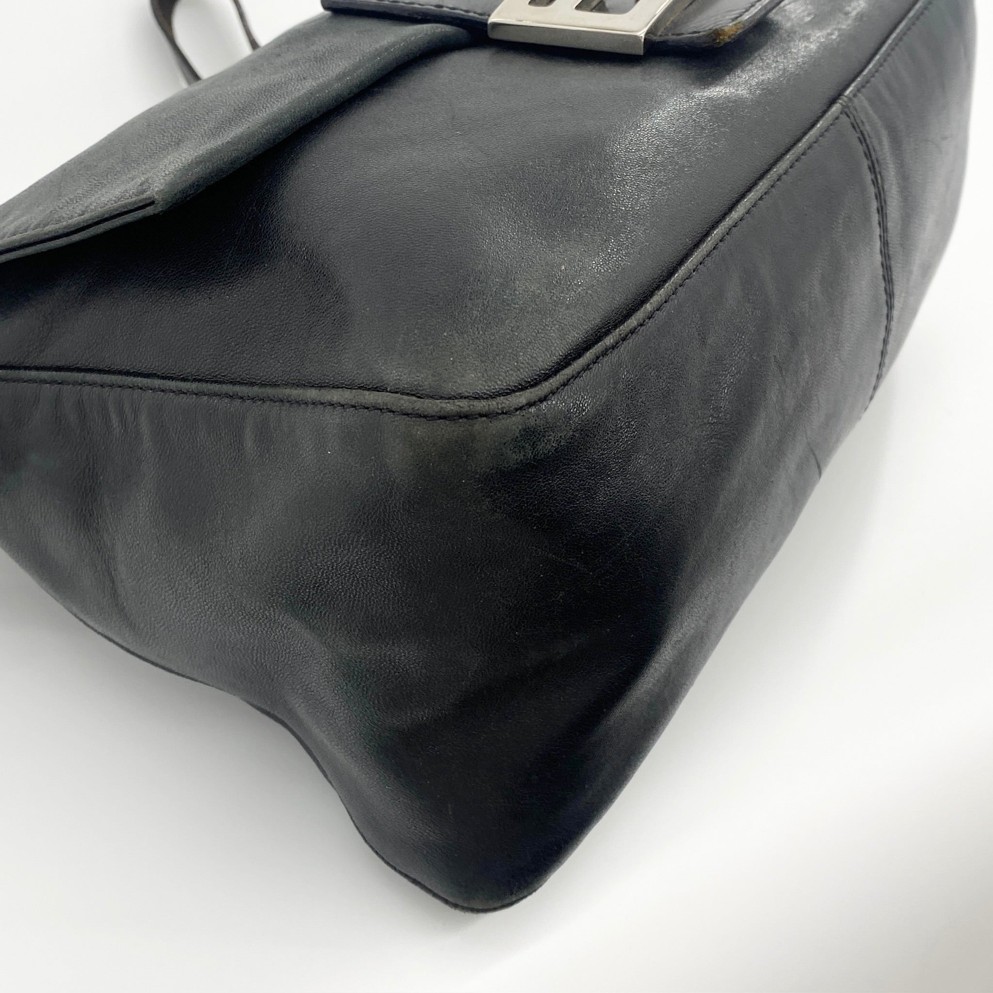 Leather Fendi Mamma Baguette Black