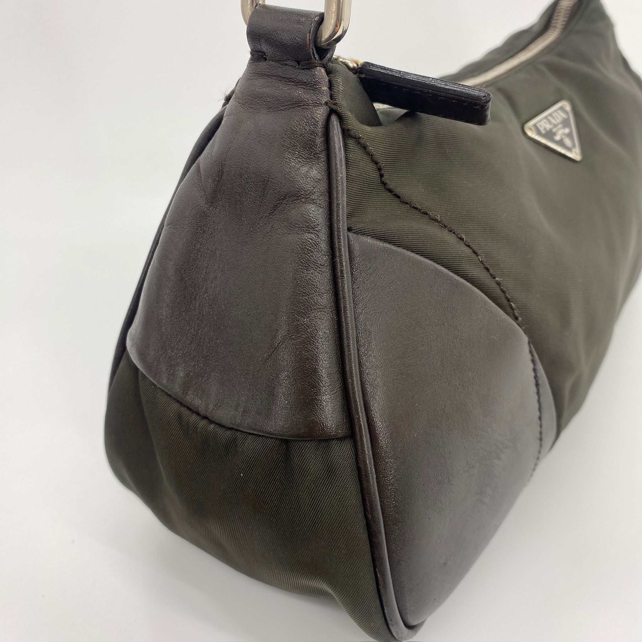 Nylon Shoulder Bag Khaki