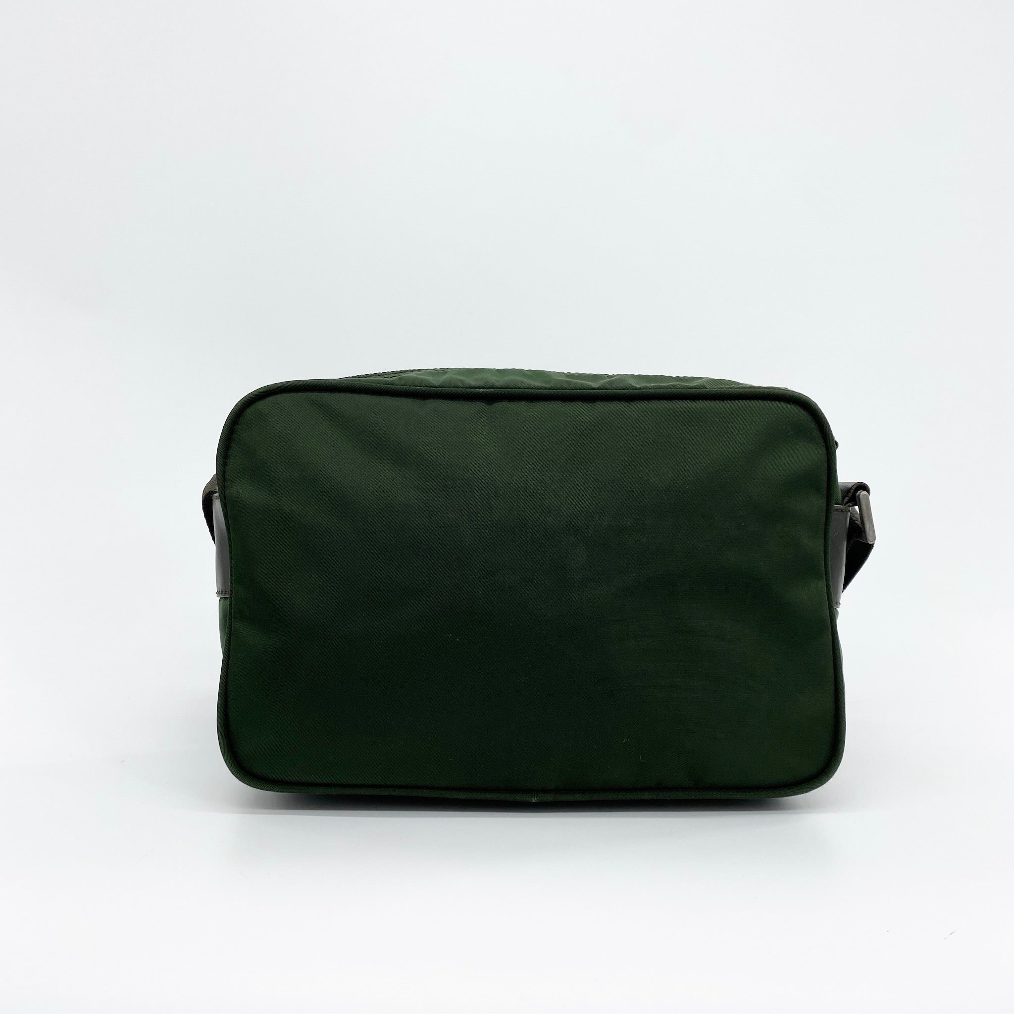 Nylon Camera Crossbody Small Dark Green