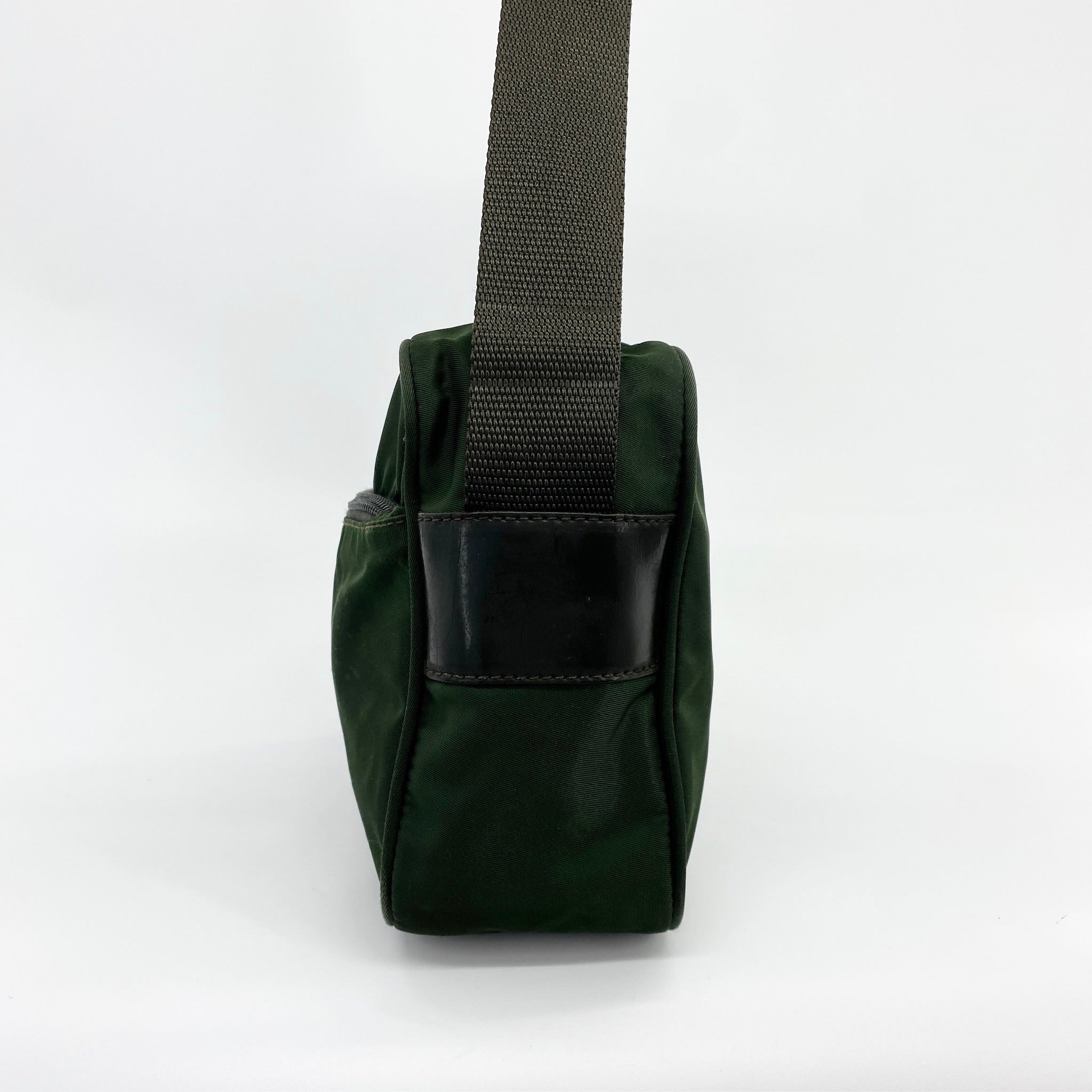 Nylon Camera Crossbody Small Dark Green