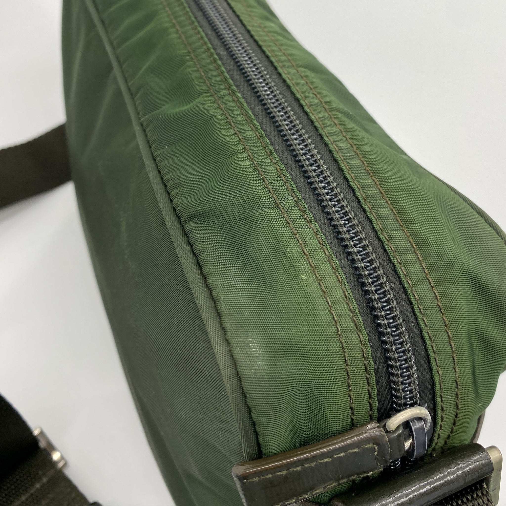 Nylon Camera Crossbody Small Dark Green