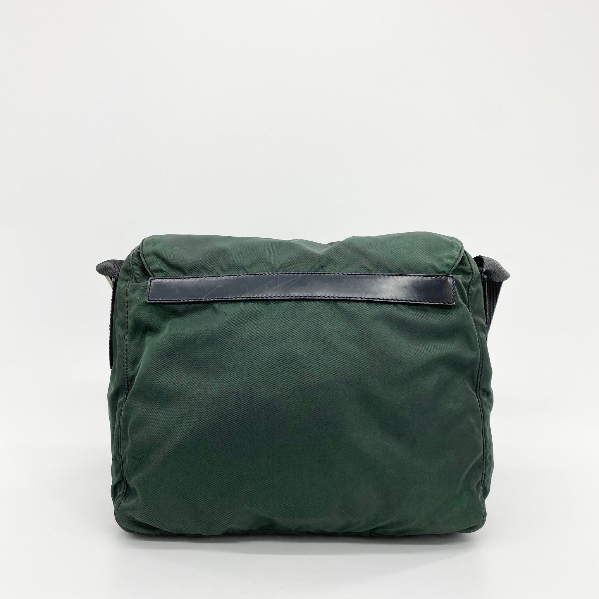 Nylon Messenger Small Crossbody Dark Green