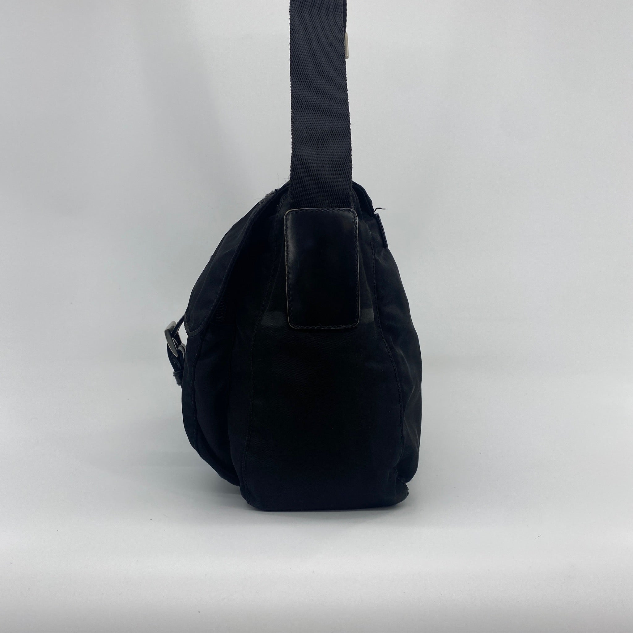 Nylon Messenger Small Crossbody Black