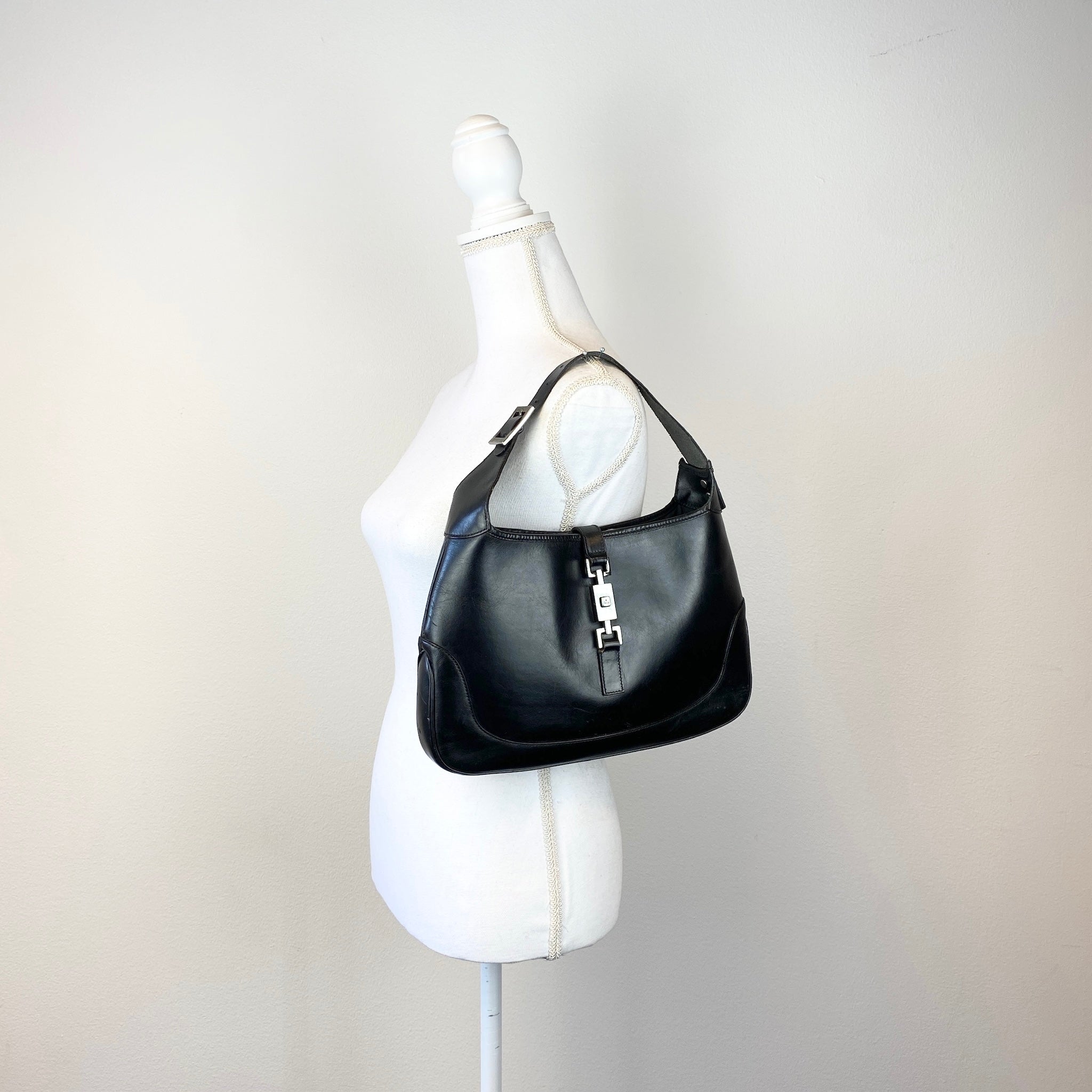 Monogram Jackie Shoulder Bag Black