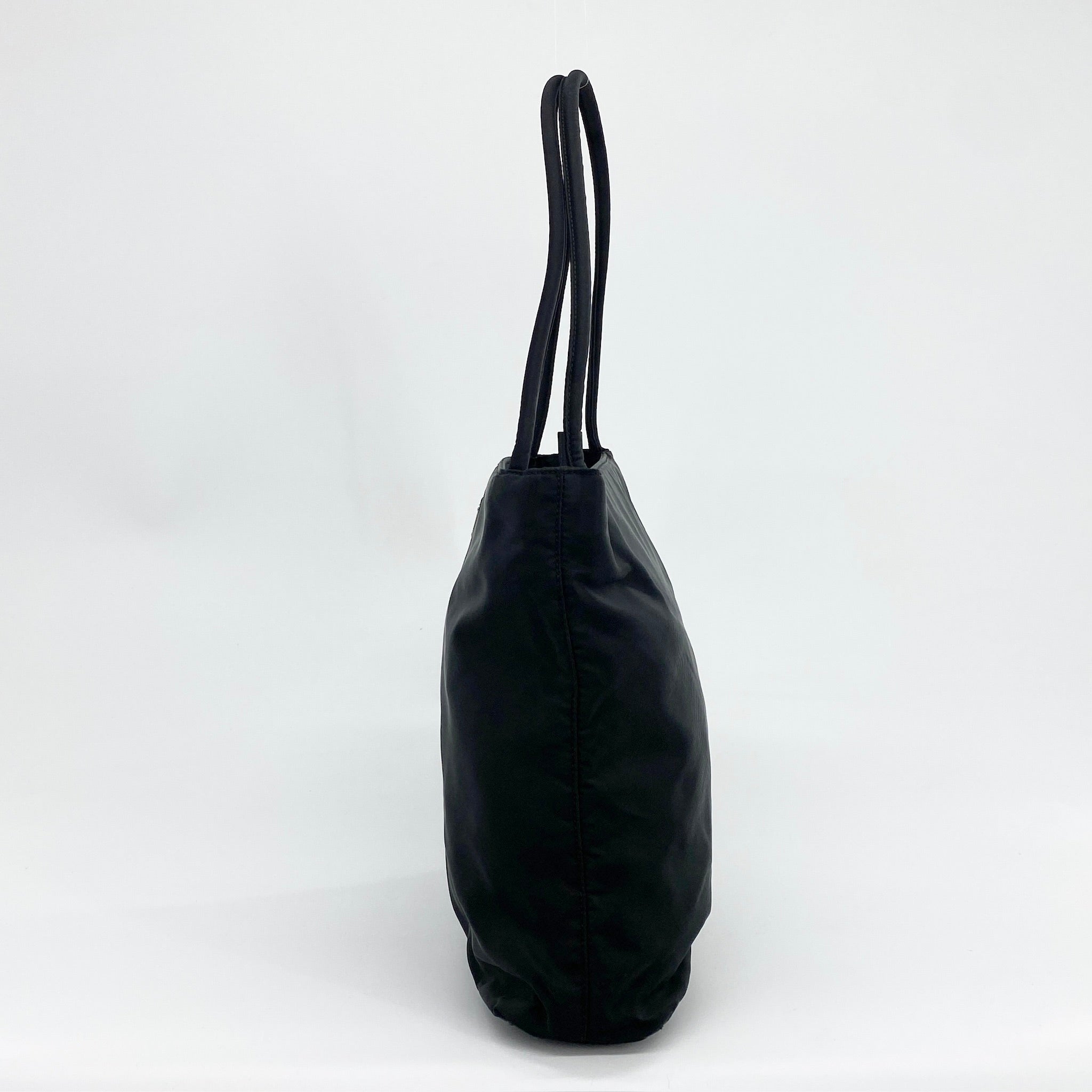 Nylon Small Tote Shoulder Bag Black