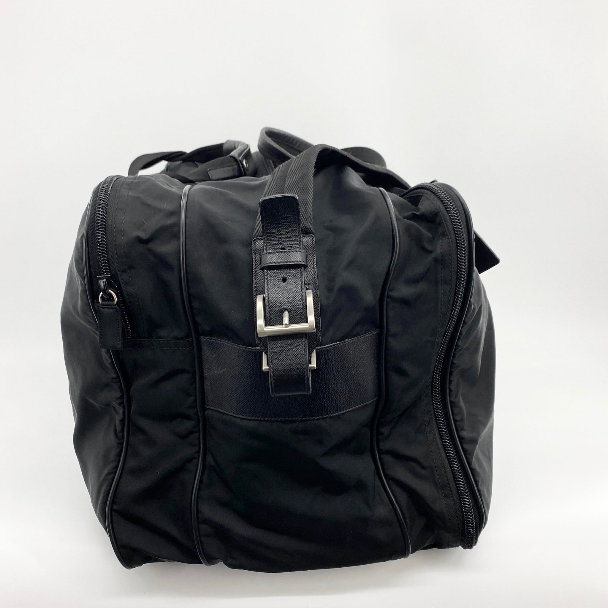 Nylon Boston Travel Bag Black