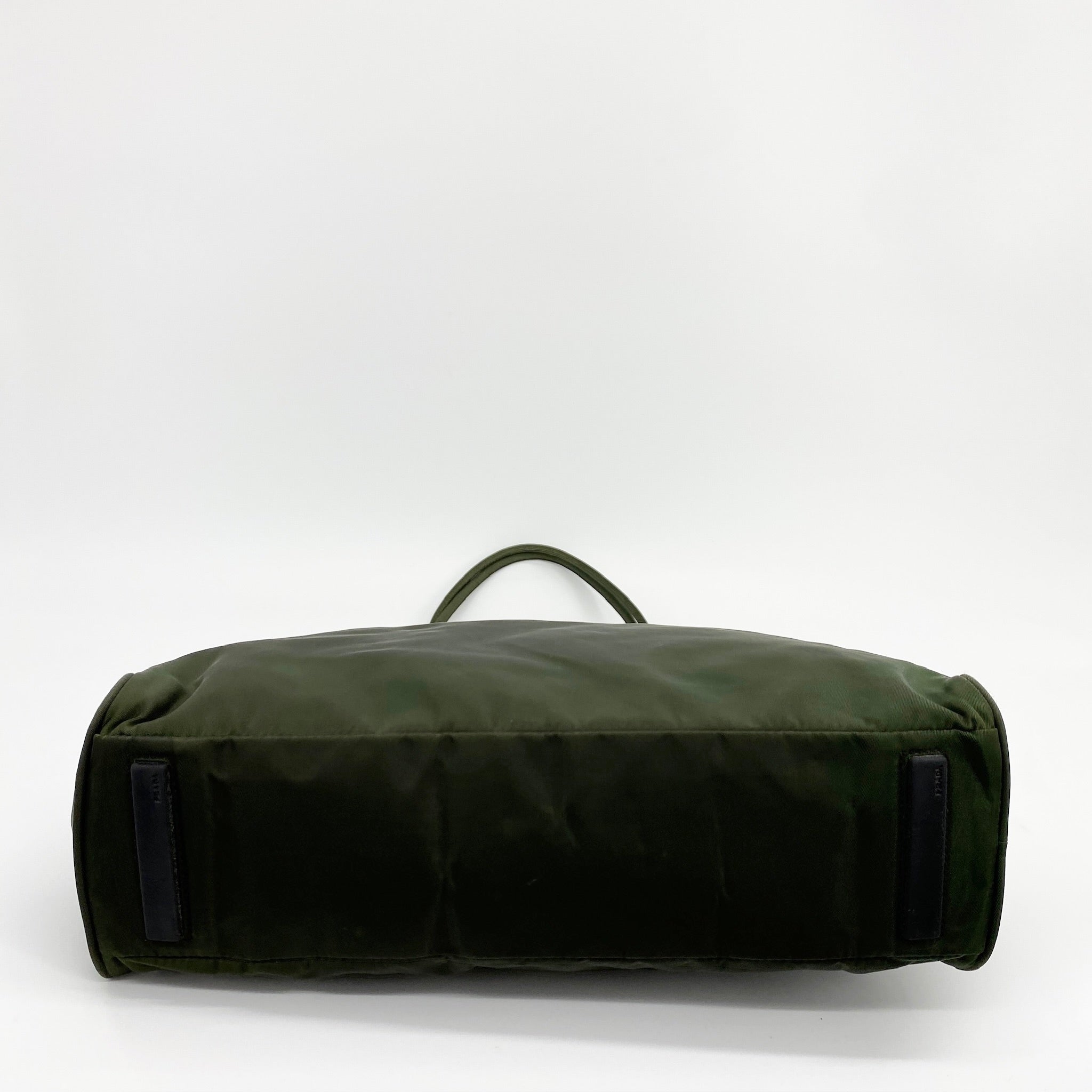 Nylon Laptop Shoulder Bag Dark Green