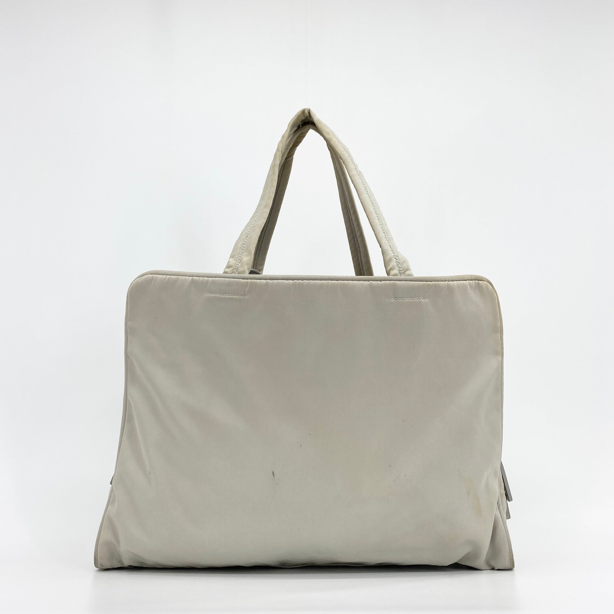 Nylon Laptop Handbag White - Vintage Luxuries
