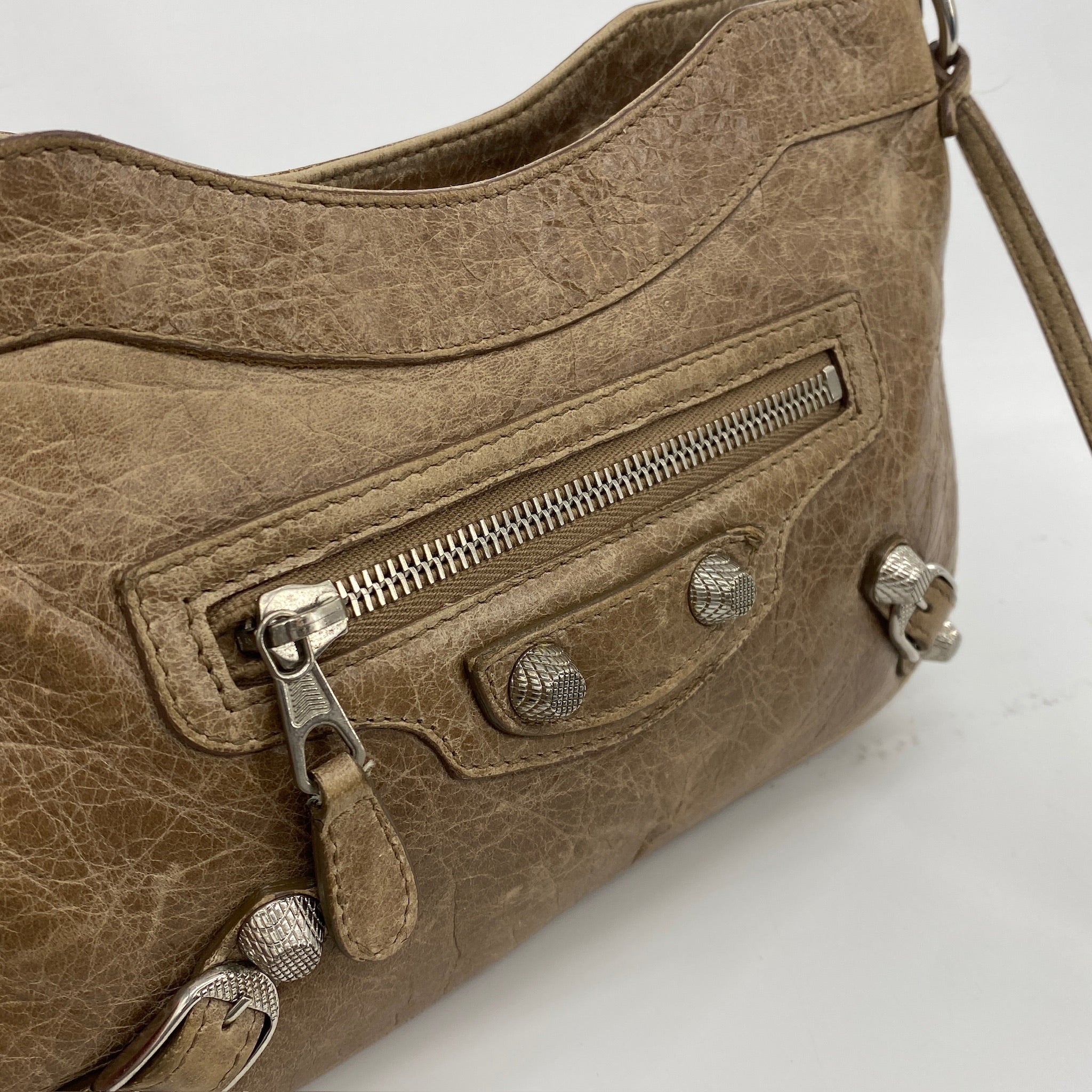 Motocross Hip Giant Shoulder Bag Beige