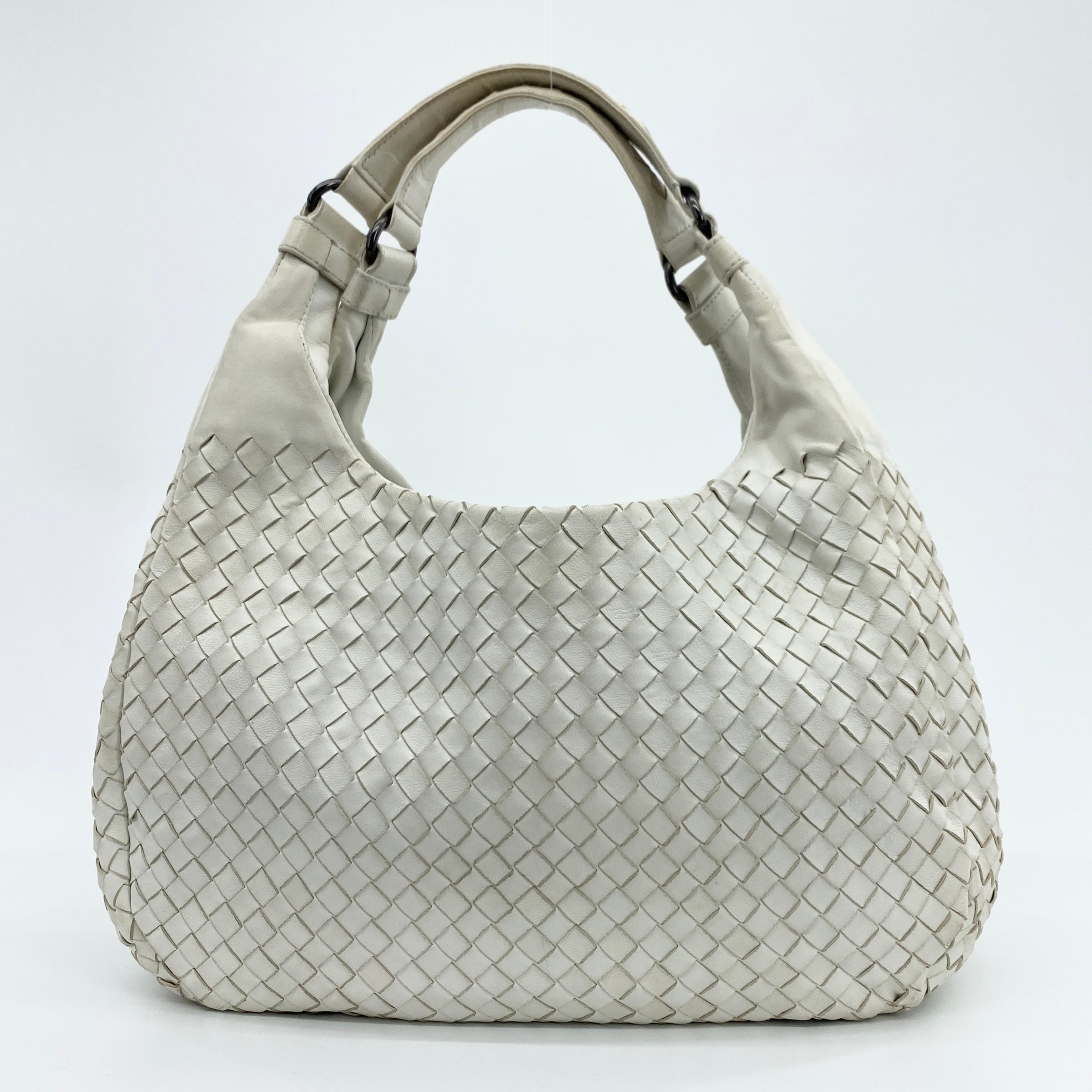 Campana Intrecciato Hobo Shoulder Bag White - Vintage Luxuries
