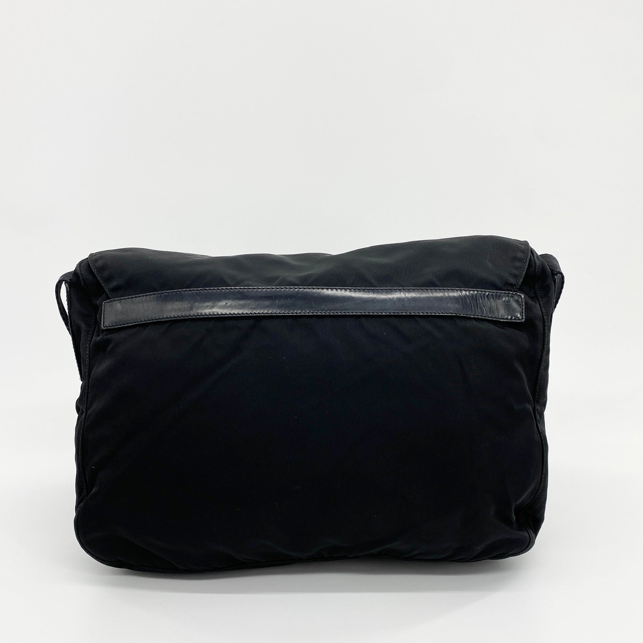 Nylon Messenger Medium Crossbody Black