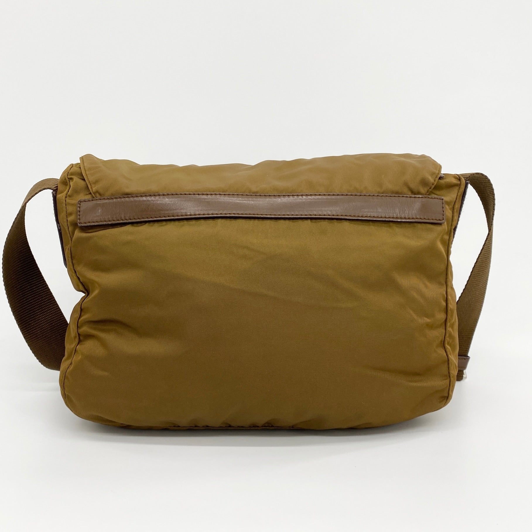 Nylon Messenger Medium Crossbody Brown