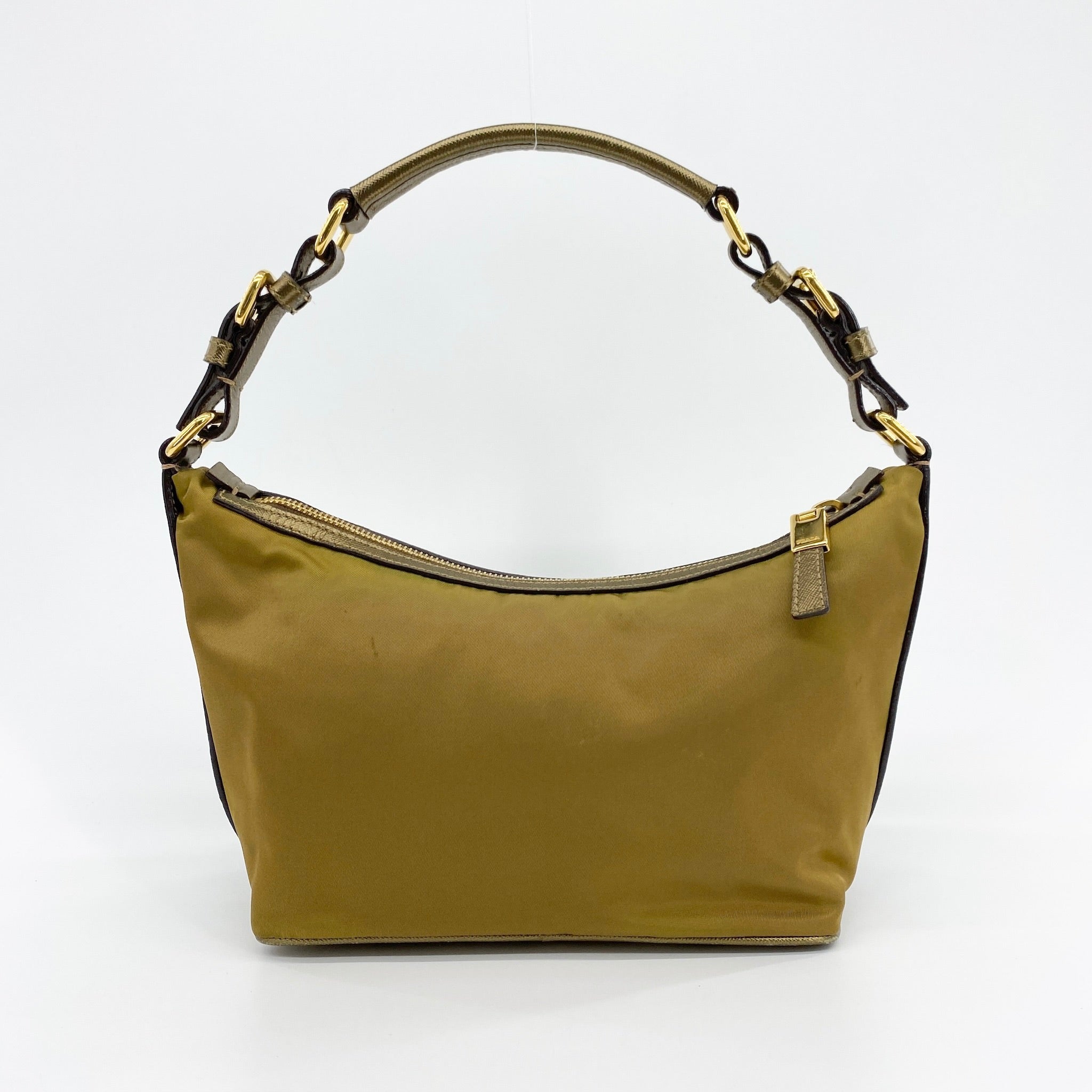 Nylon Shoulder Bag Khaki Brown - Vintage Luxuries