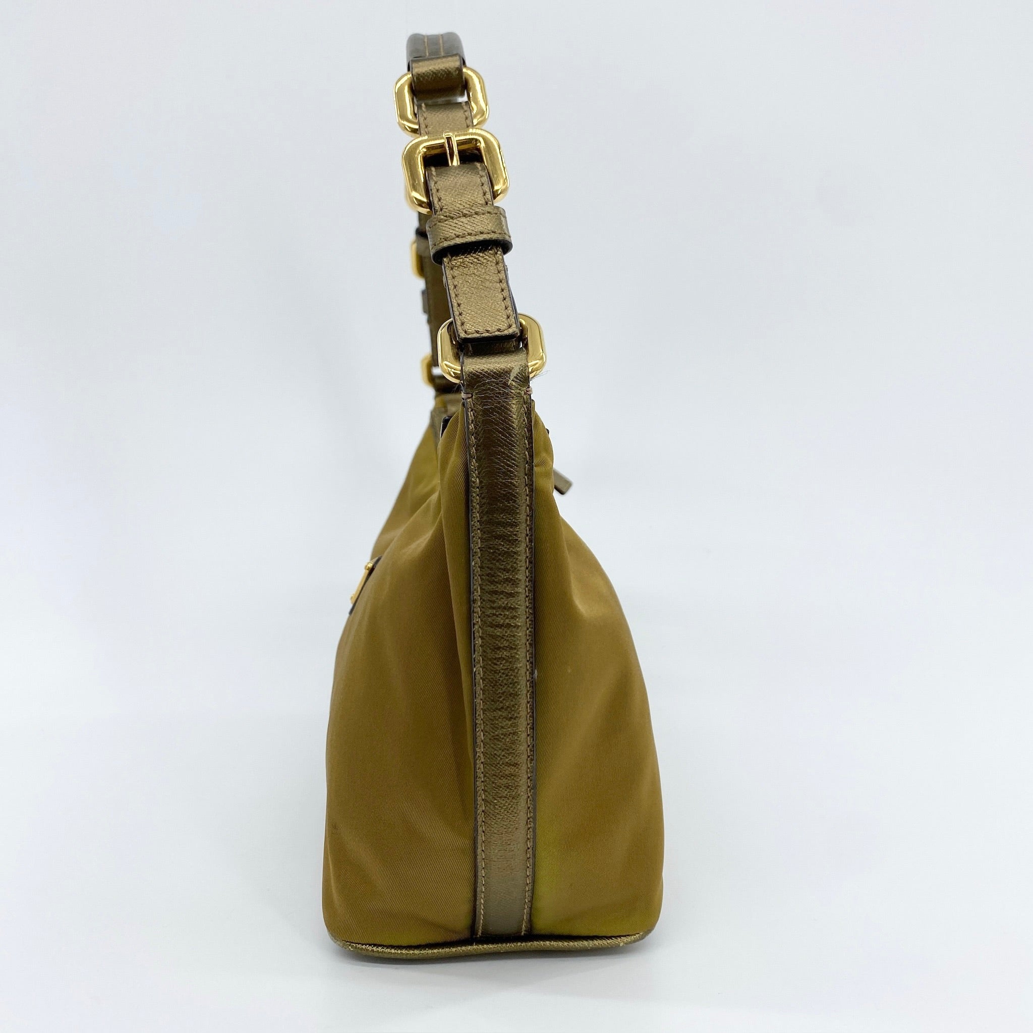 Nylon Shoulder Bag Khaki Brown
