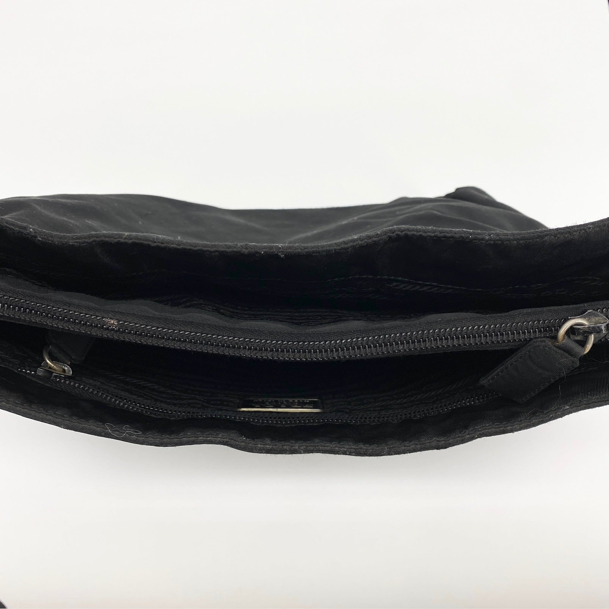 Nylon Small Tote Shoulder Bag Black