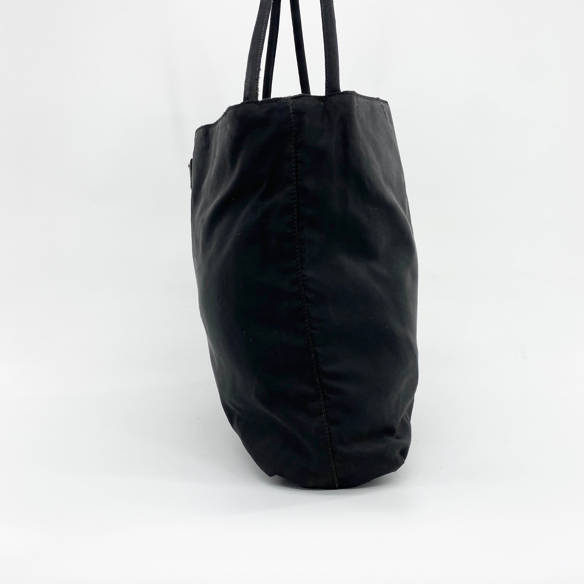 Nylon Small Tote Shoulder Bag Black