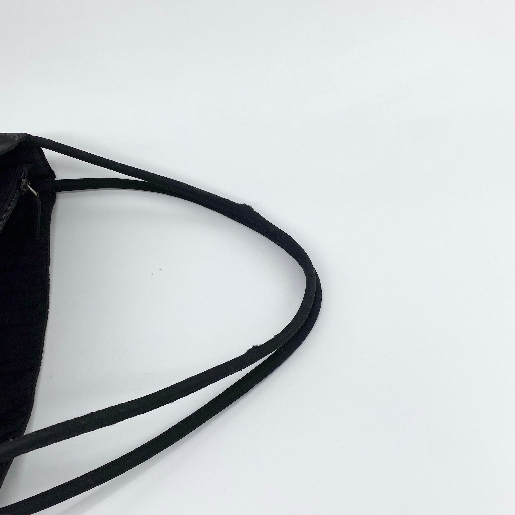 Nylon Small Tote Shoulder Bag Black