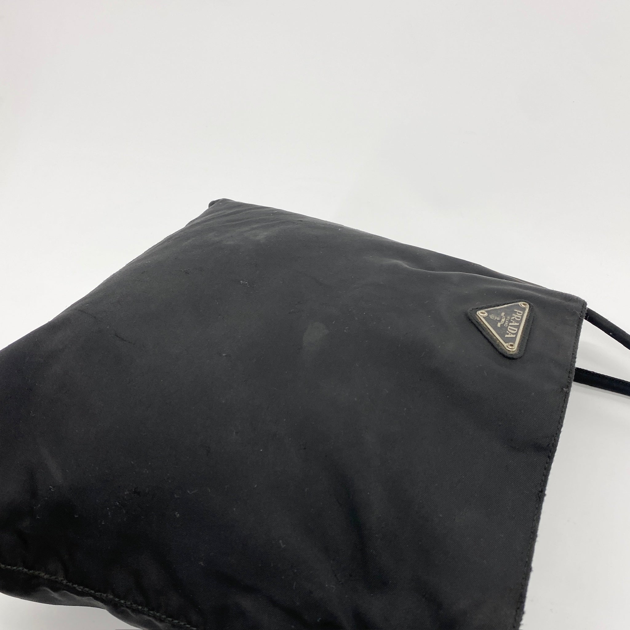 Nylon Small Tote Shoulder Bag Black